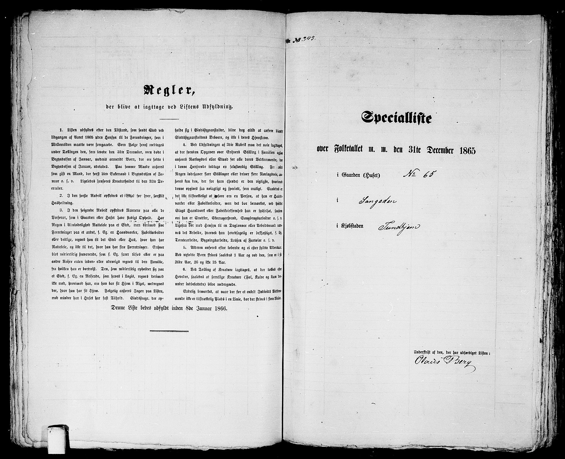 RA, 1865 census for Trondheim, 1865, p. 725