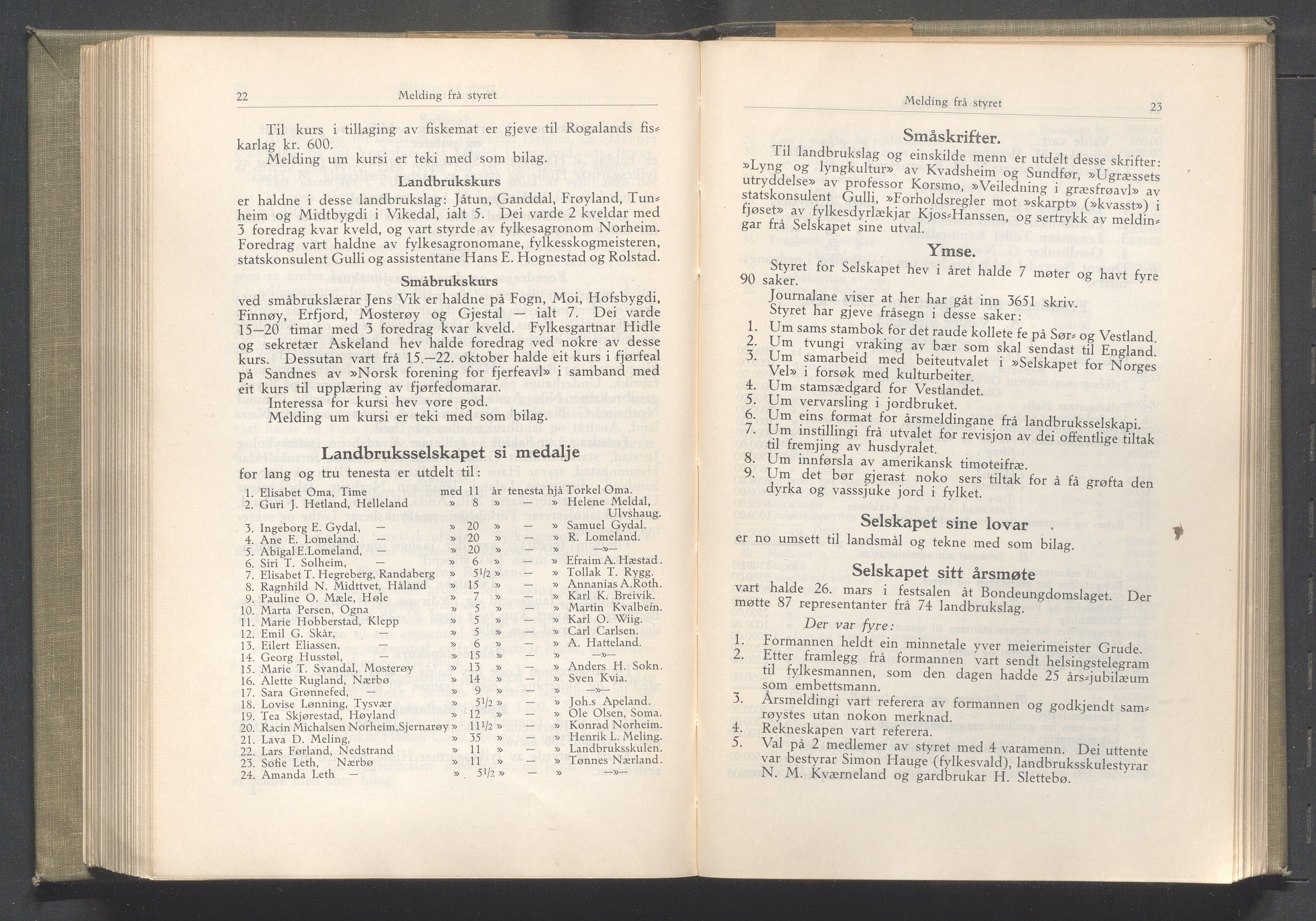 Rogaland fylkeskommune - Fylkesrådmannen , IKAR/A-900/A/Aa/Aaa/L0043: Møtebok , 1924, p. 22-23