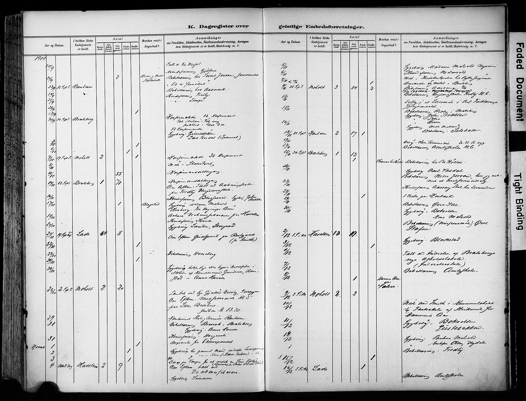 Ministerialprotokoller, klokkerbøker og fødselsregistre - Sør-Trøndelag, SAT/A-1456/606/L0301: Parish register (official) no. 606A16, 1894-1907