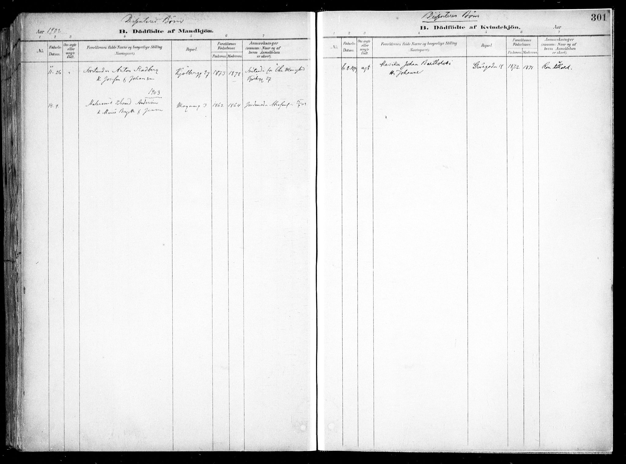 Kampen prestekontor Kirkebøker, AV/SAO-A-10853/F/Fa/L0007: Parish register (official) no. I 7, 1897-1905, p. 301