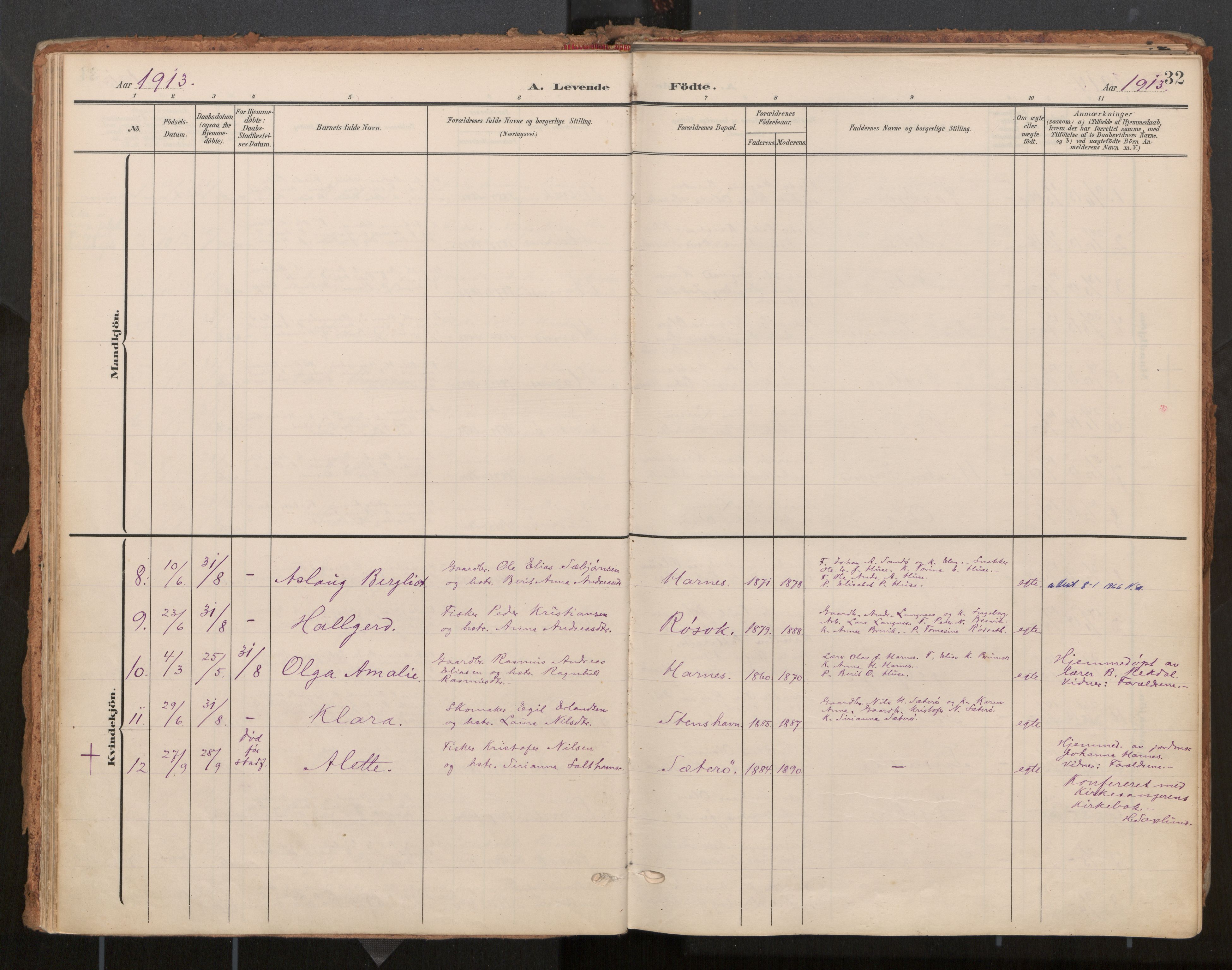 Ministerialprotokoller, klokkerbøker og fødselsregistre - Møre og Romsdal, AV/SAT-A-1454/561/L0730: Parish register (official) no. 561A04, 1901-1929, p. 32