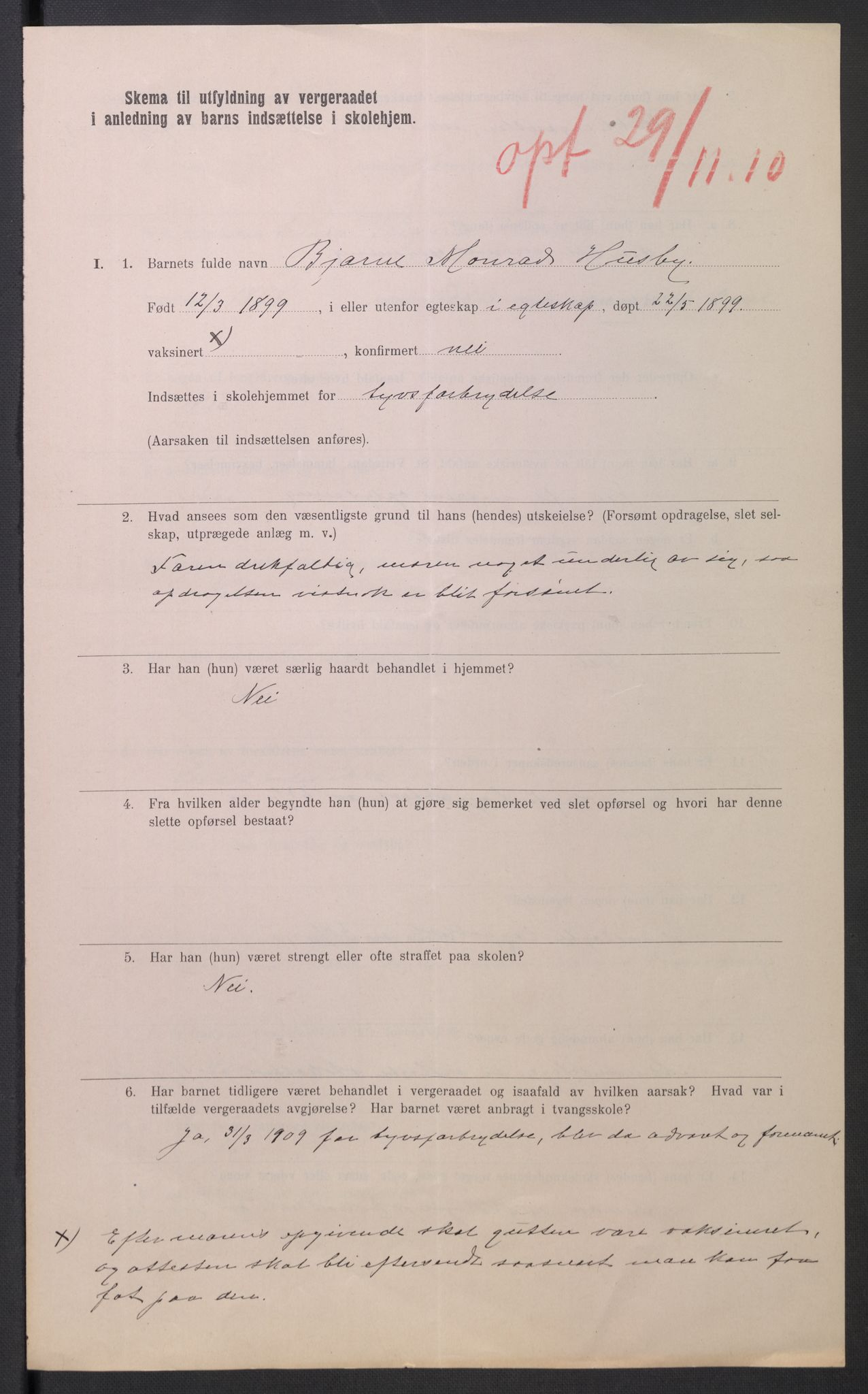 Falstad skolehjem, AV/RA-S-1676/E/Eb/L0010: Elevmapper løpenr. 210-239, 1910-1917, p. 245