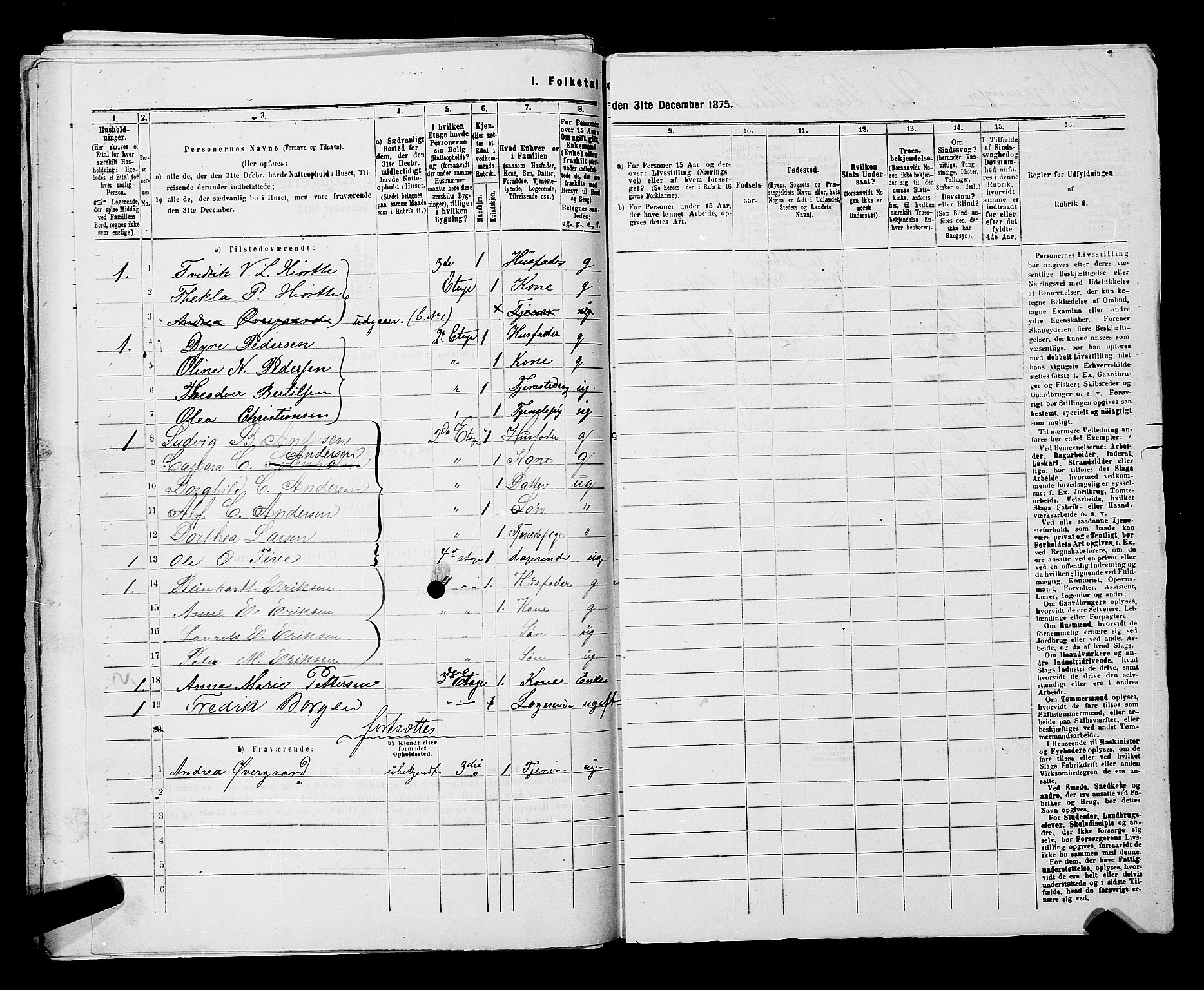 RA, 1875 census for 0301 Kristiania, 1875, p. 6937