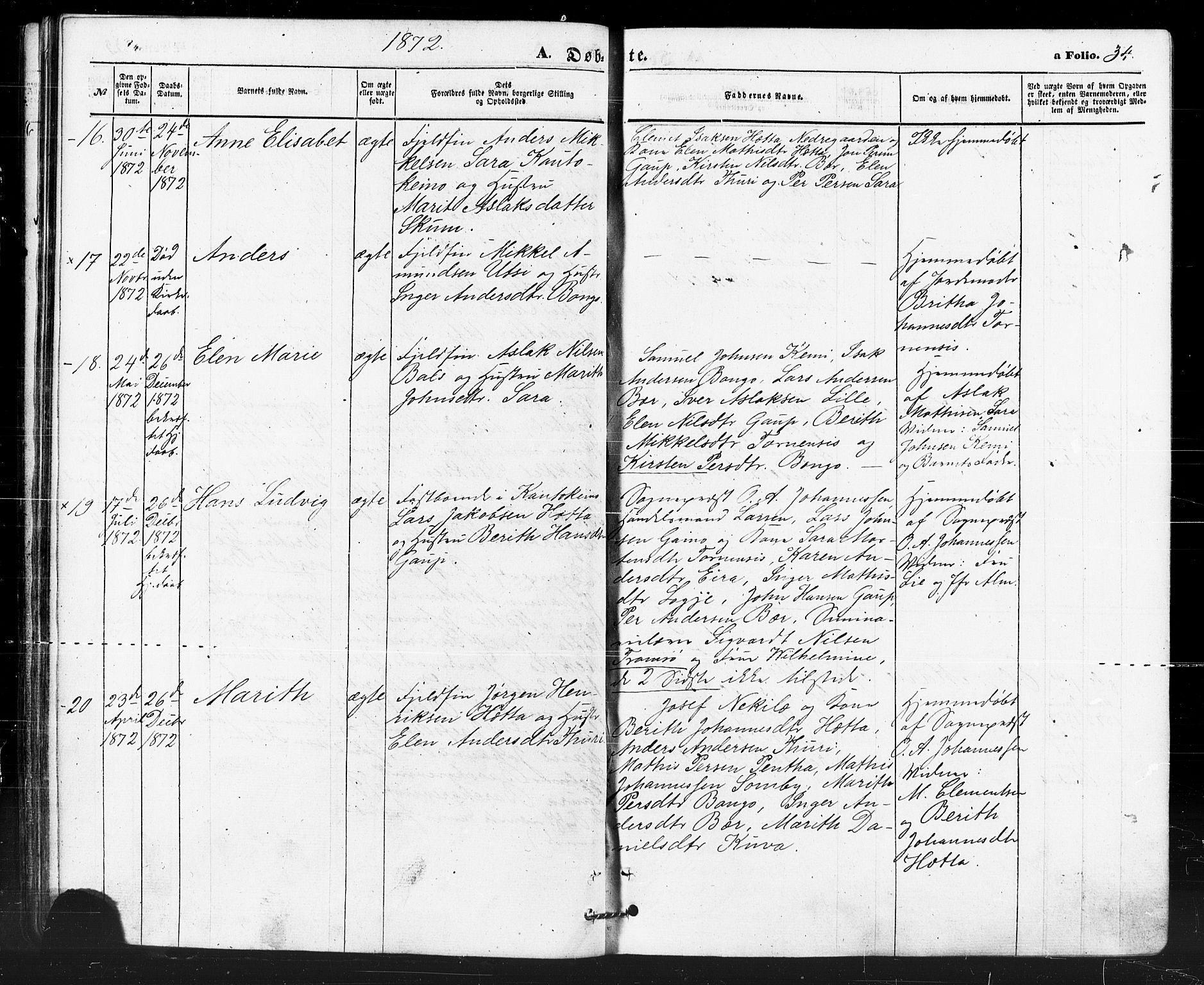 Kautokeino sokneprestembete, SATØ/S-1340/H/Ha/L0003.kirke: Parish register (official) no. 3, 1862-1879, p. 34