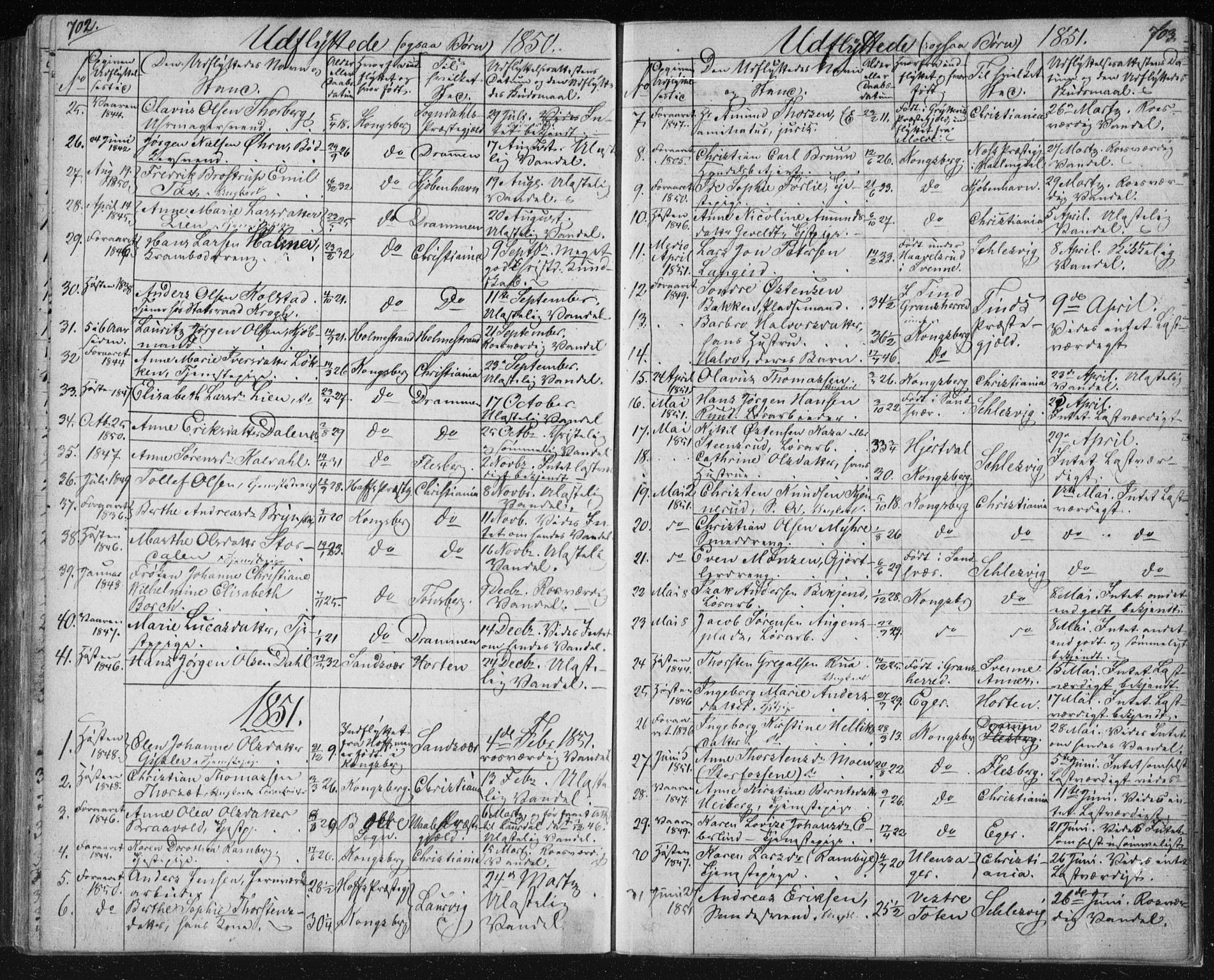 Kongsberg kirkebøker, SAKO/A-22/F/Fa/L0009: Parish register (official) no. I 9, 1839-1858, p. 702-703
