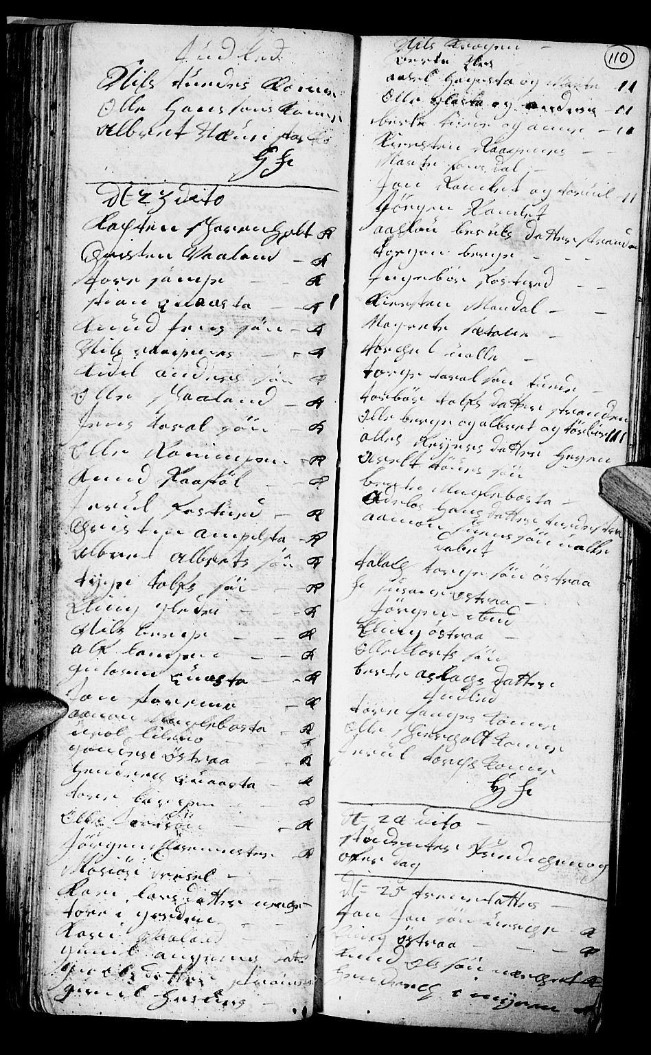 Holt sokneprestkontor, AV/SAK-1111-0021/F/Fb/L0004: Parish register (copy) no. B 4, 1730-1746, p. 110