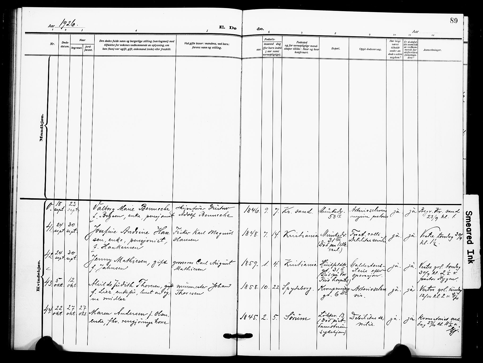 Johannes prestekontor Kirkebøker, AV/SAO-A-10852/F/Fa/L0012: Parish register (official) no. 12, 1918-1930, p. 89