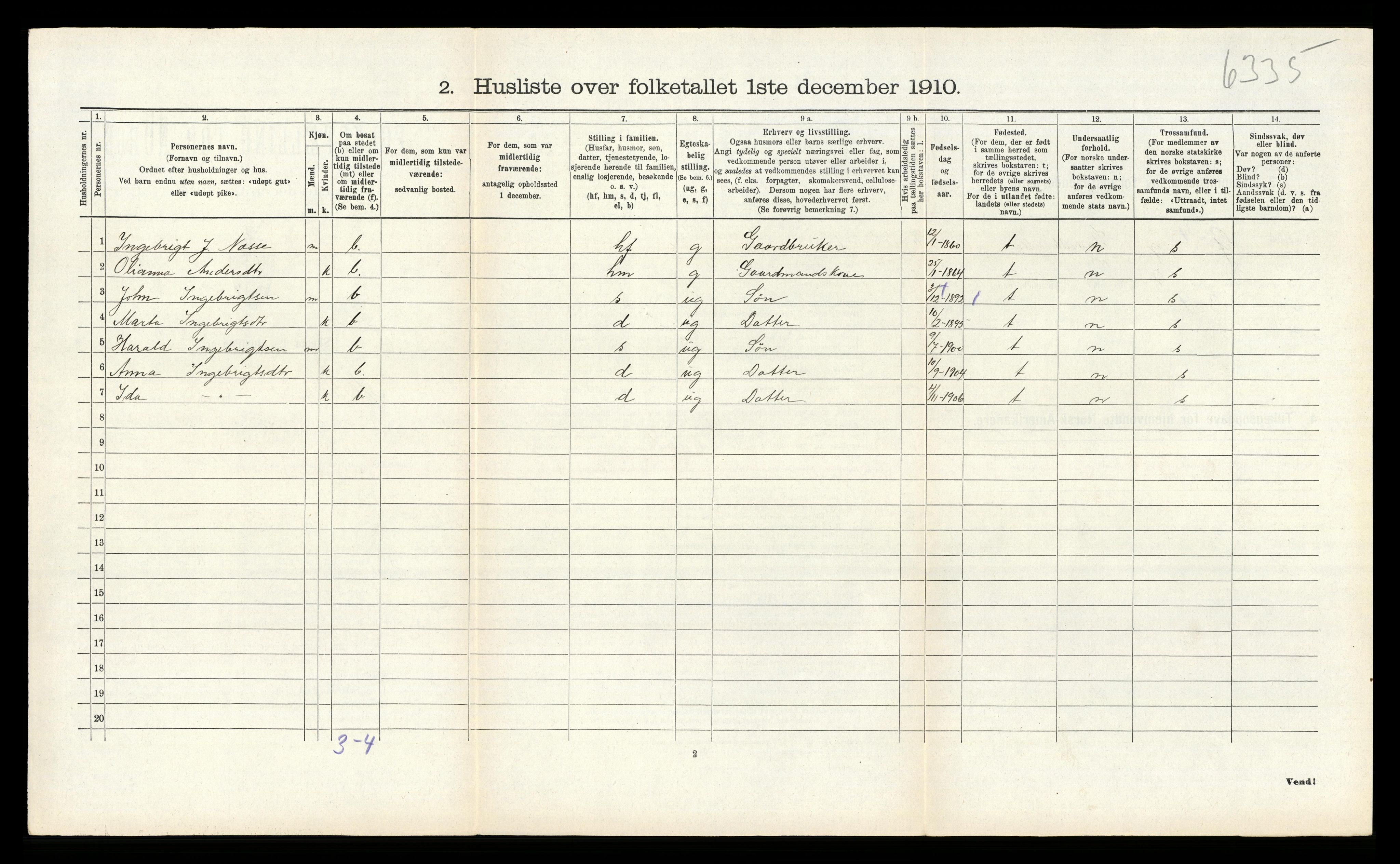 RA, 1910 census for Alversund, 1910, p. 1053