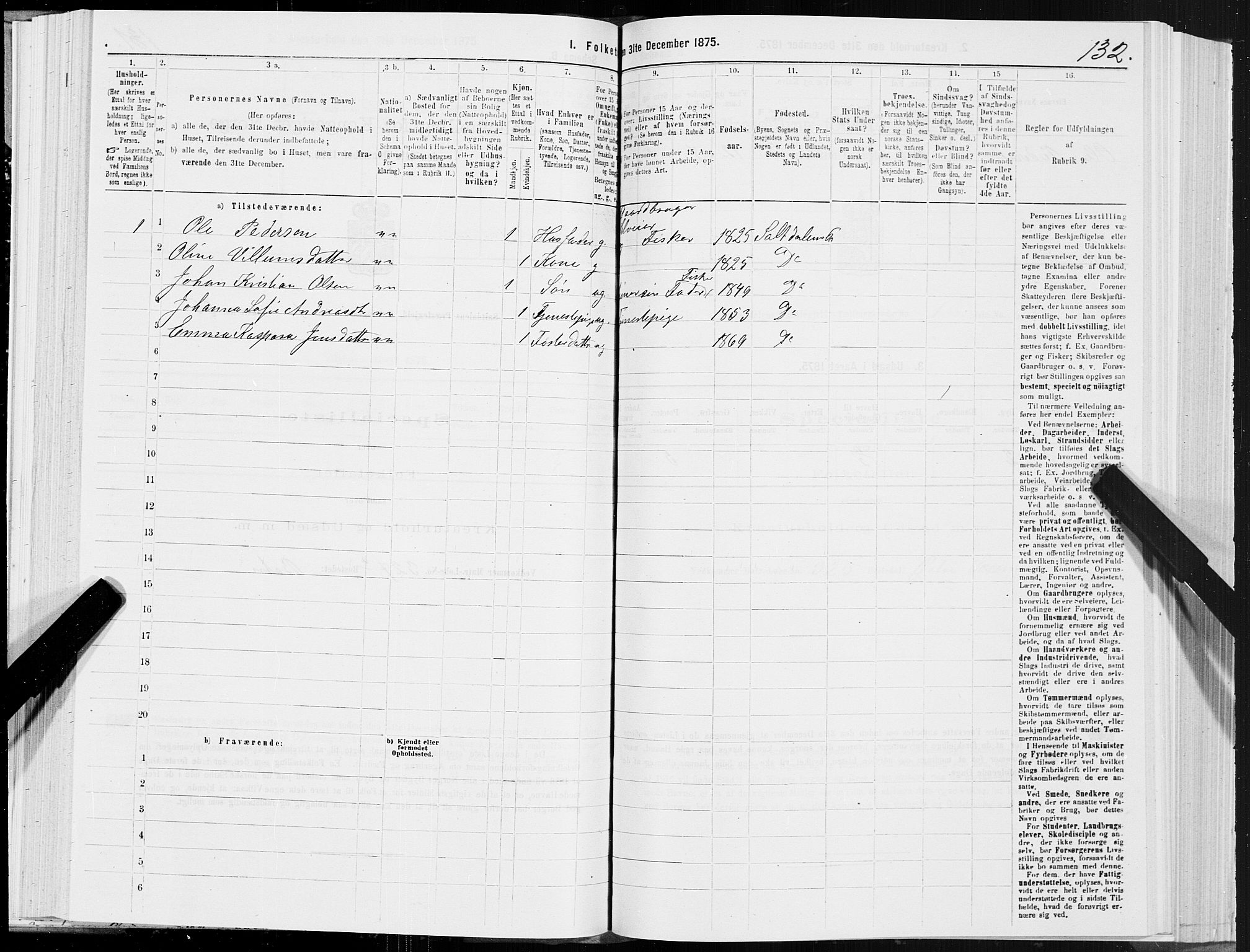 SAT, 1875 census for 1840P Saltdal, 1875, p. 1132