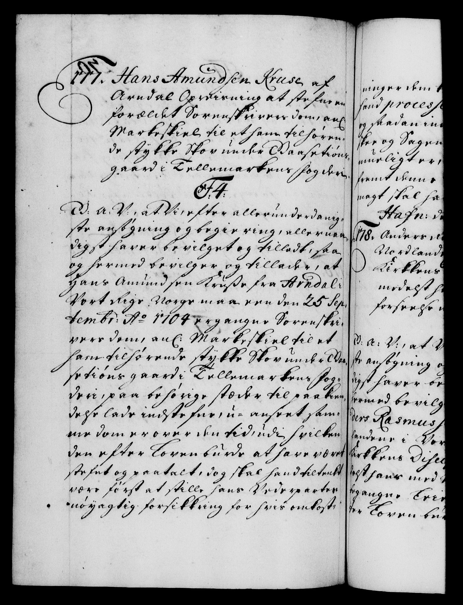 Danske Kanselli 1572-1799, AV/RA-EA-3023/F/Fc/Fca/Fcaa/L0019: Norske registre, 1704-1707, p. 270b