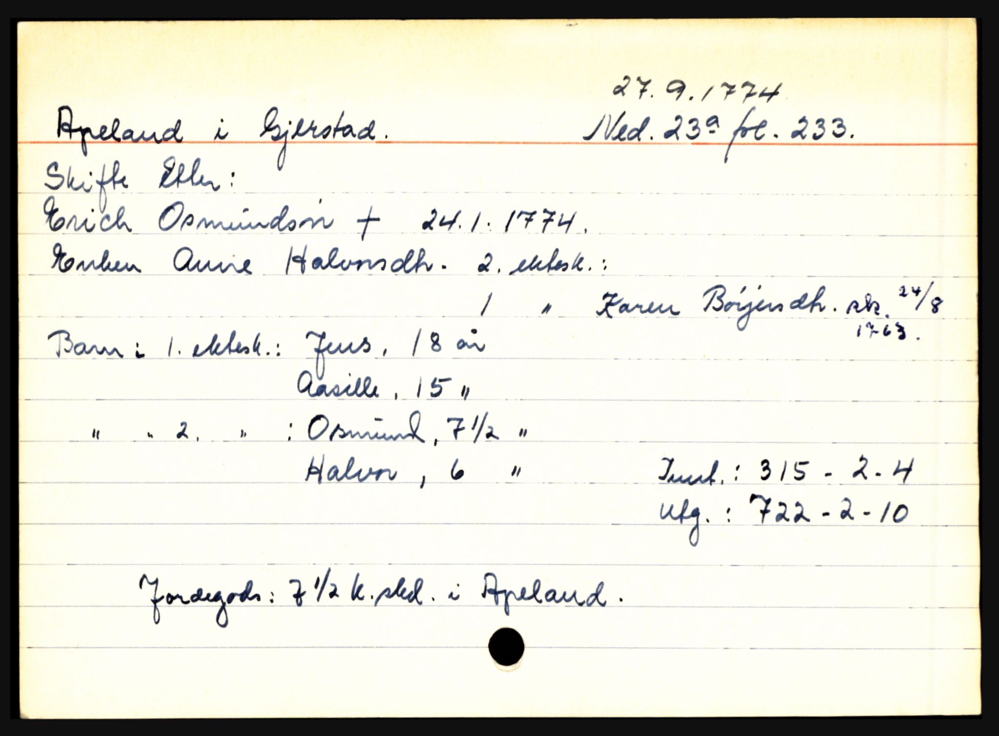 Nedenes sorenskriveri før 1824, AV/SAK-1221-0007/H, p. 335