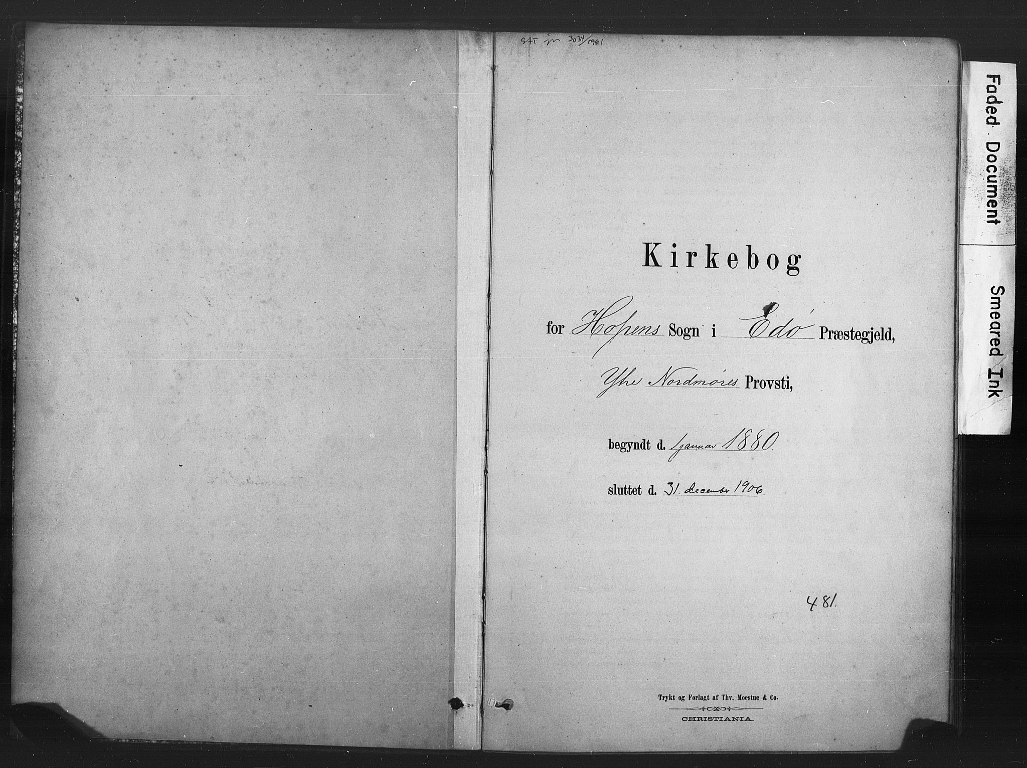 Ministerialprotokoller, klokkerbøker og fødselsregistre - Møre og Romsdal, AV/SAT-A-1454/583/L0954: Parish register (official) no. 583A01, 1880-1906