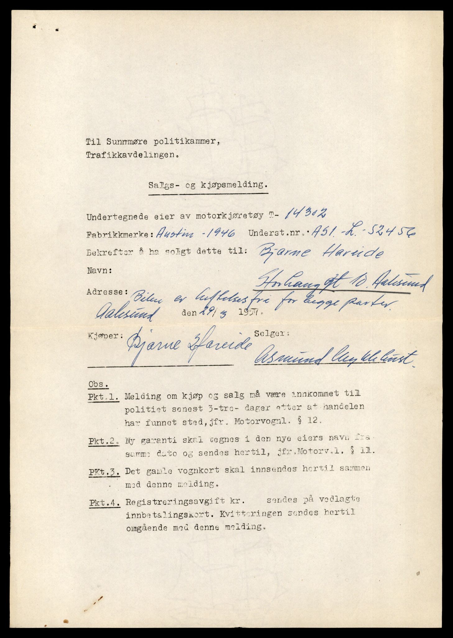 Møre og Romsdal vegkontor - Ålesund trafikkstasjon, AV/SAT-A-4099/F/Fe/L0044: Registreringskort for kjøretøy T 14205 - T 14319, 1927-1998, p. 2803