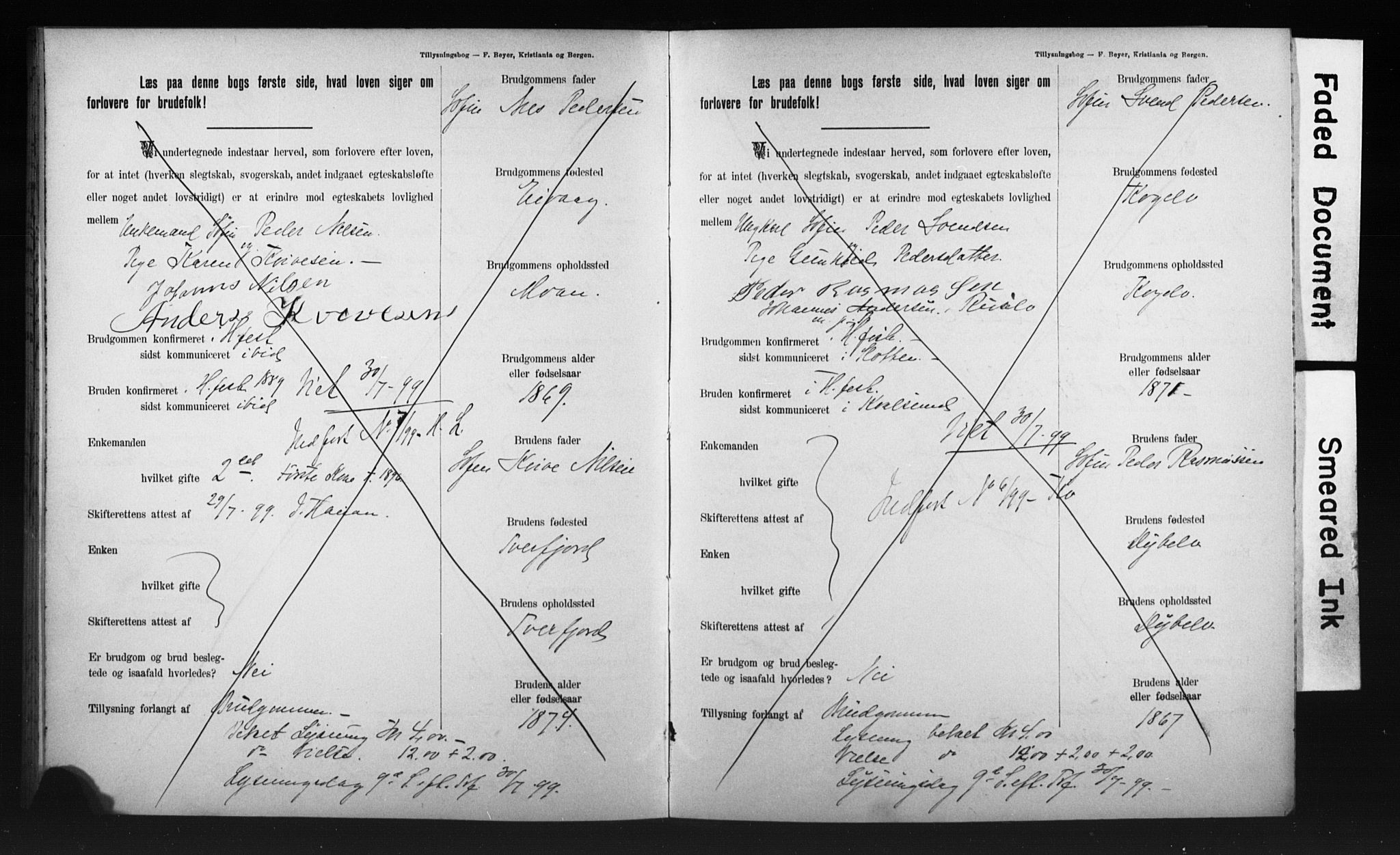 Hammerfest sokneprestkontor, AV/SATØ-S-1347/I/Ib/L0070/0004: Banns register no. 70.4, 1896-1899