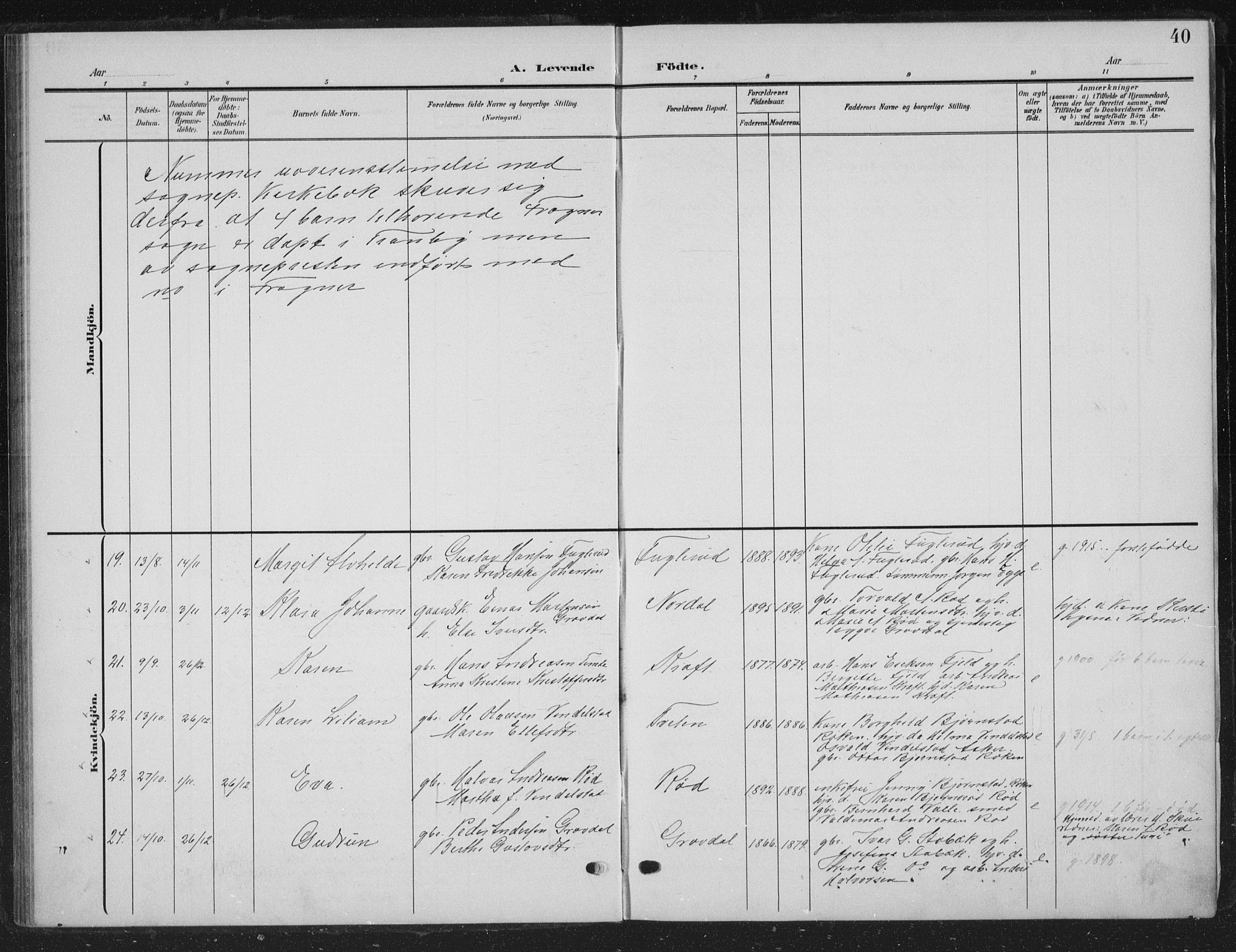 Lier kirkebøker, AV/SAKO-A-230/G/Gc/L0002: Parish register (copy) no. III 2, 1903-1938, p. 40