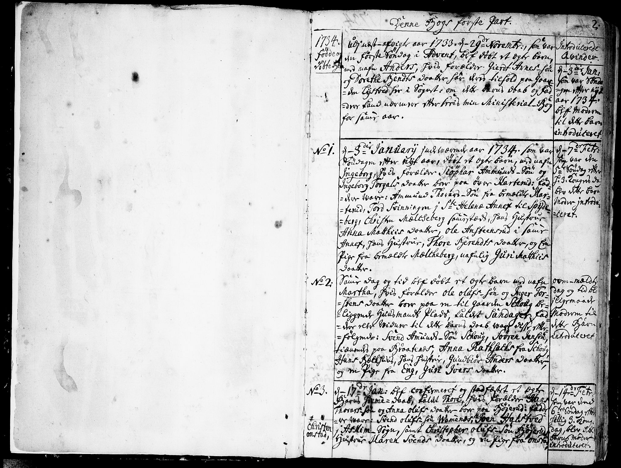 Skiptvet prestekontor Kirkebøker, SAO/A-20009/F/Fa/L0002: Parish register (official) no. 2, 1734-1759, p. 2