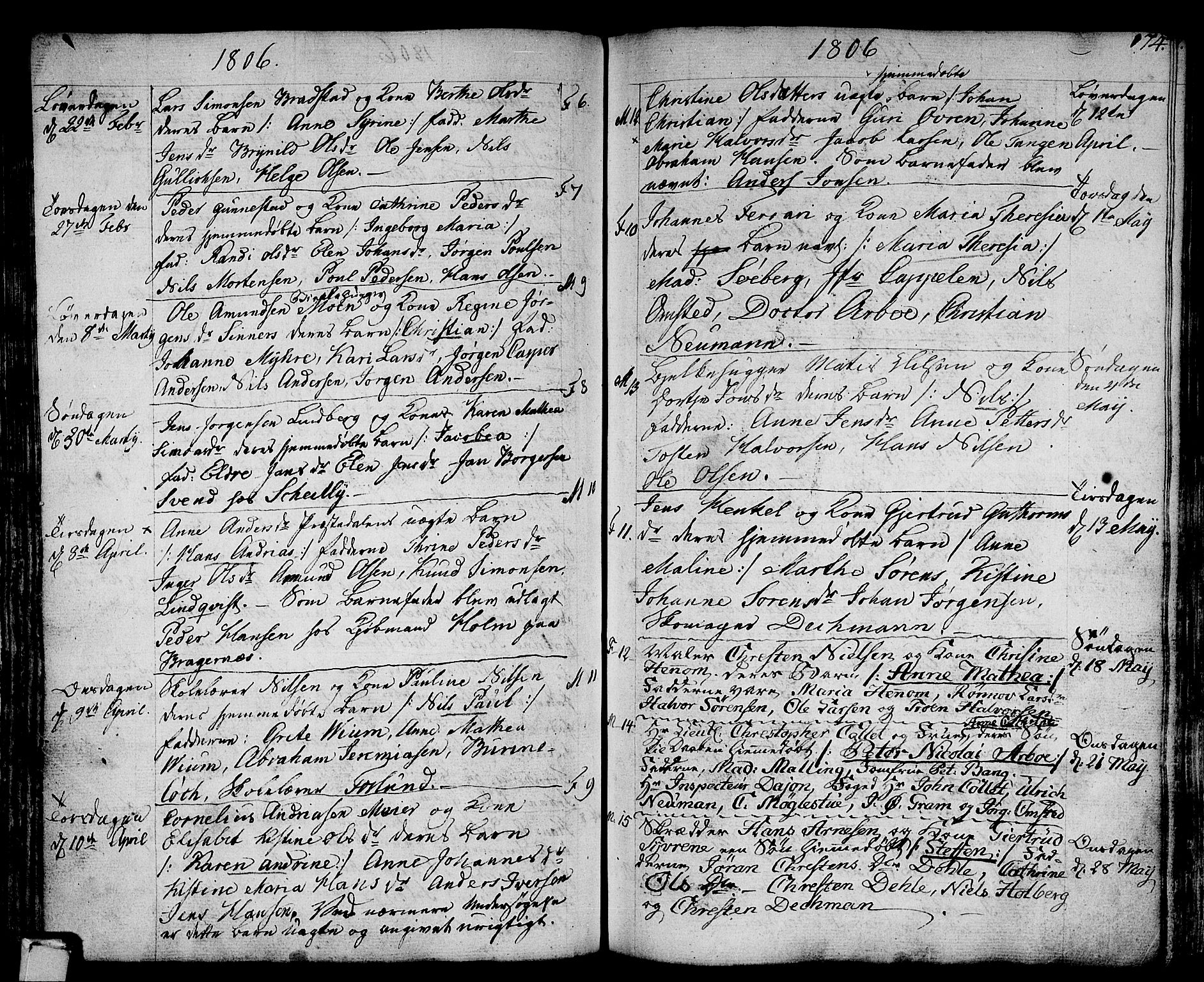 Strømsø kirkebøker, AV/SAKO-A-246/F/Fa/L0010: Parish register (official) no. I 10, 1792-1822, p. 74