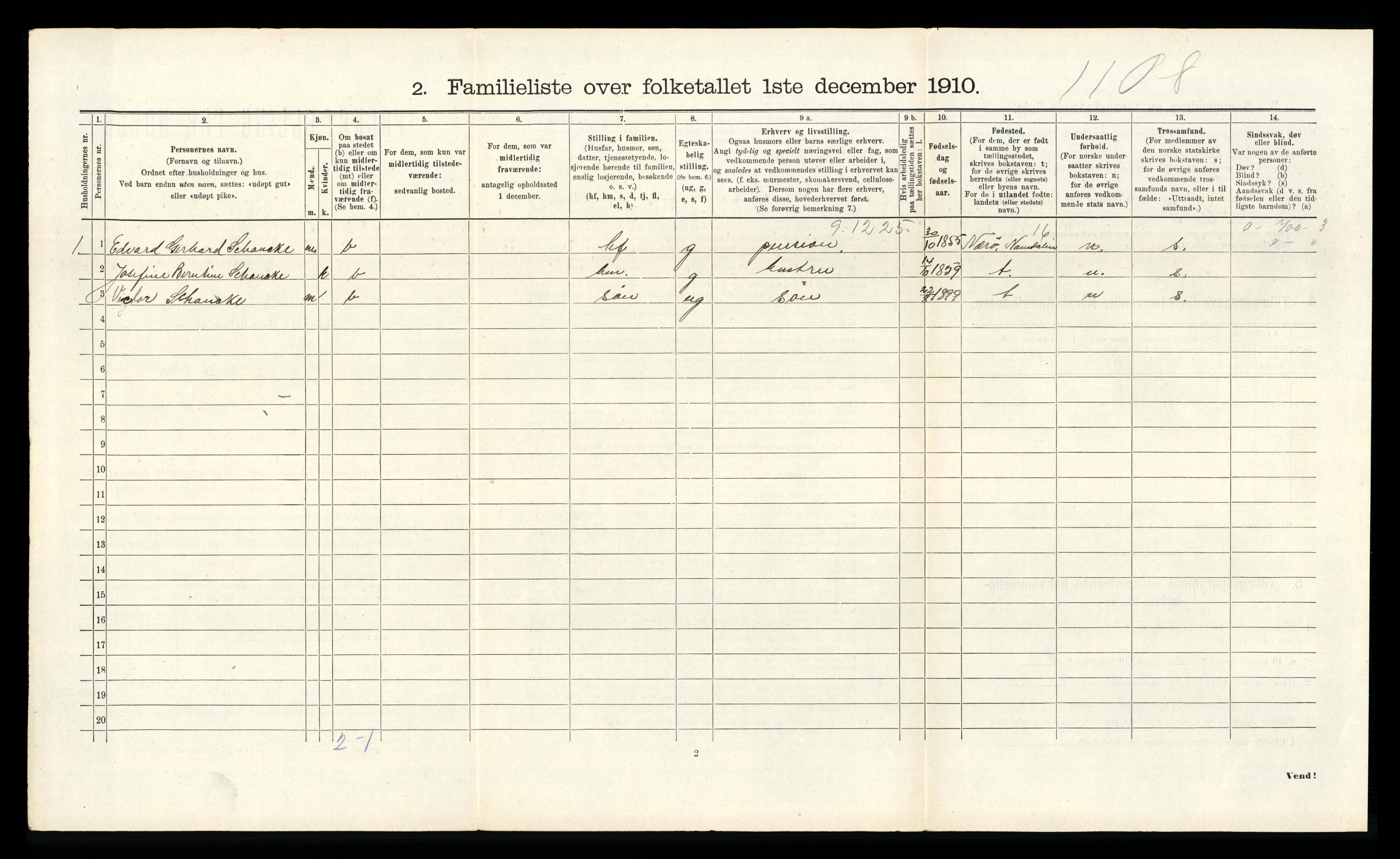 RA, 1910 census for Trondheim, 1910, p. 14358