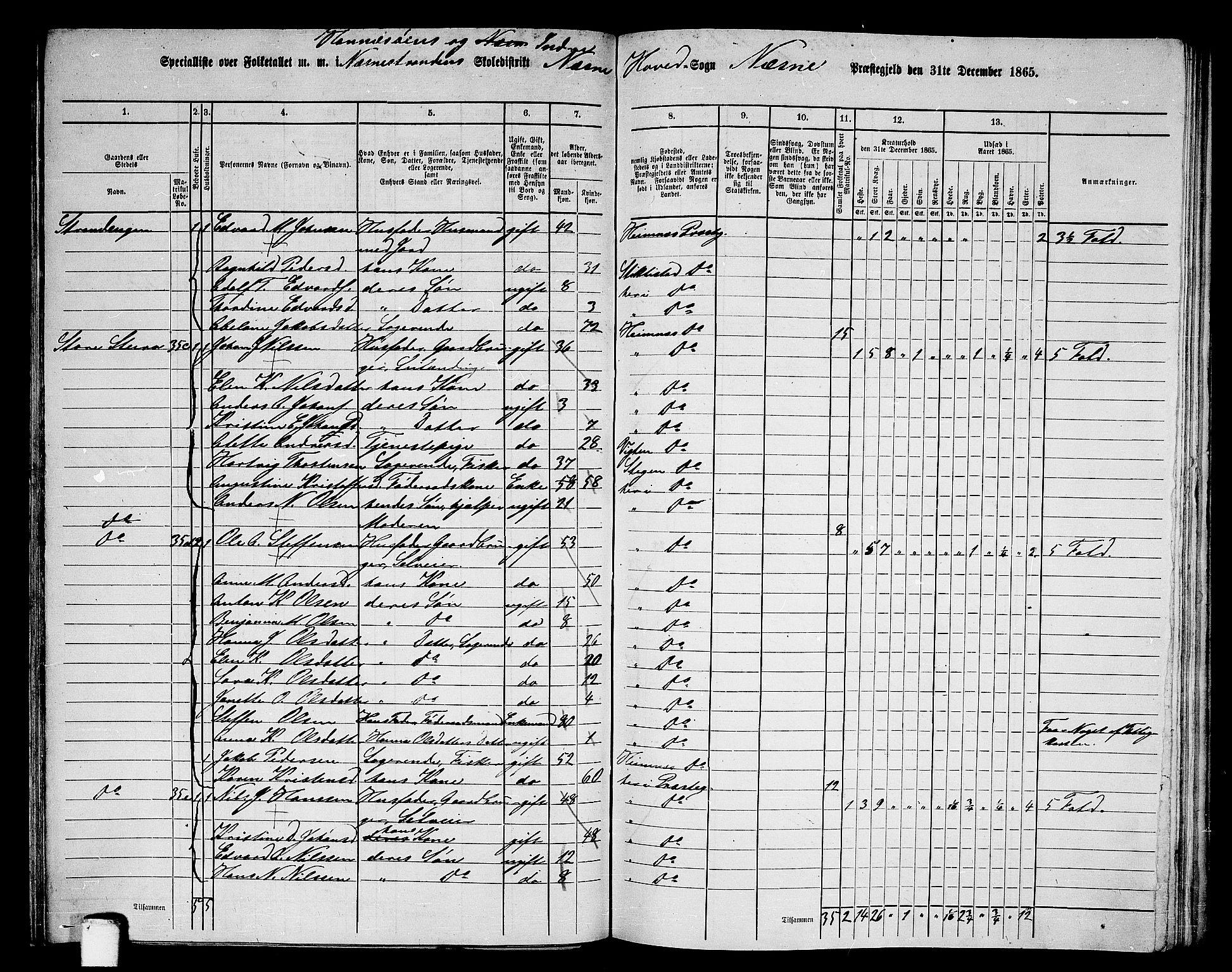 RA, 1865 census for Nesna, 1865, p. 89