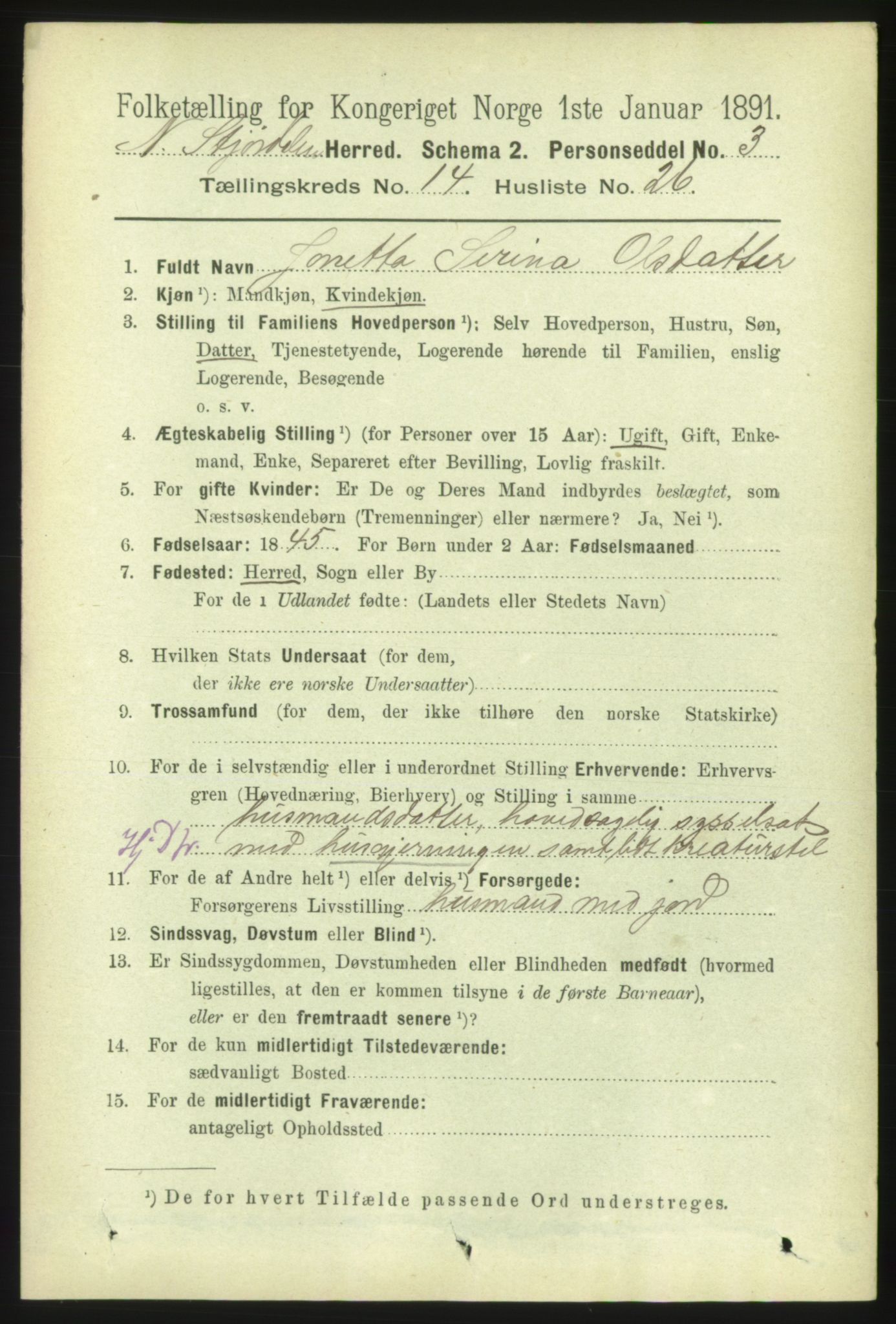 RA, 1891 census for 1714 Nedre Stjørdal, 1891, p. 6689