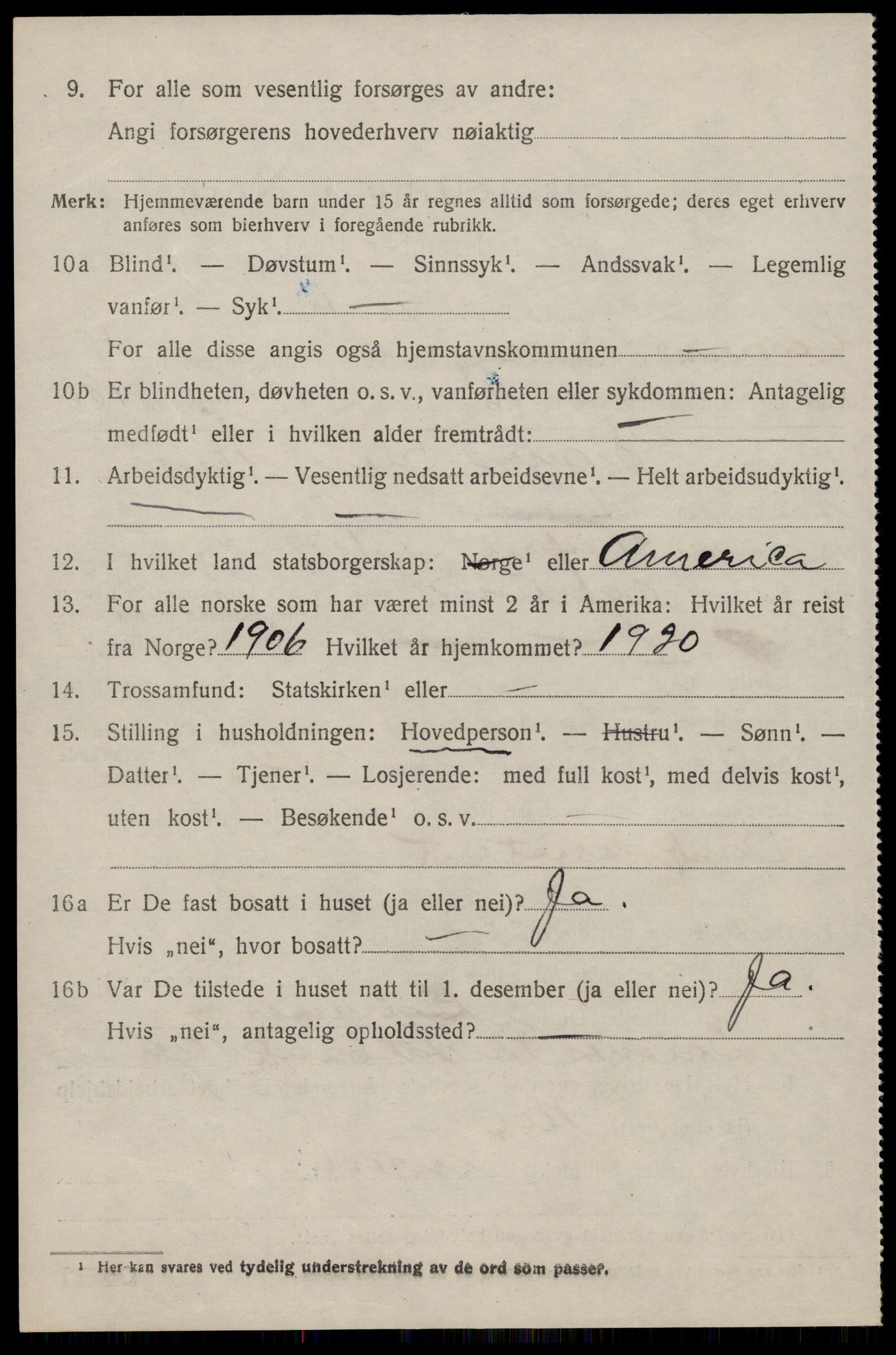 SAST, 1920 census for Eigersund, 1920, p. 3336