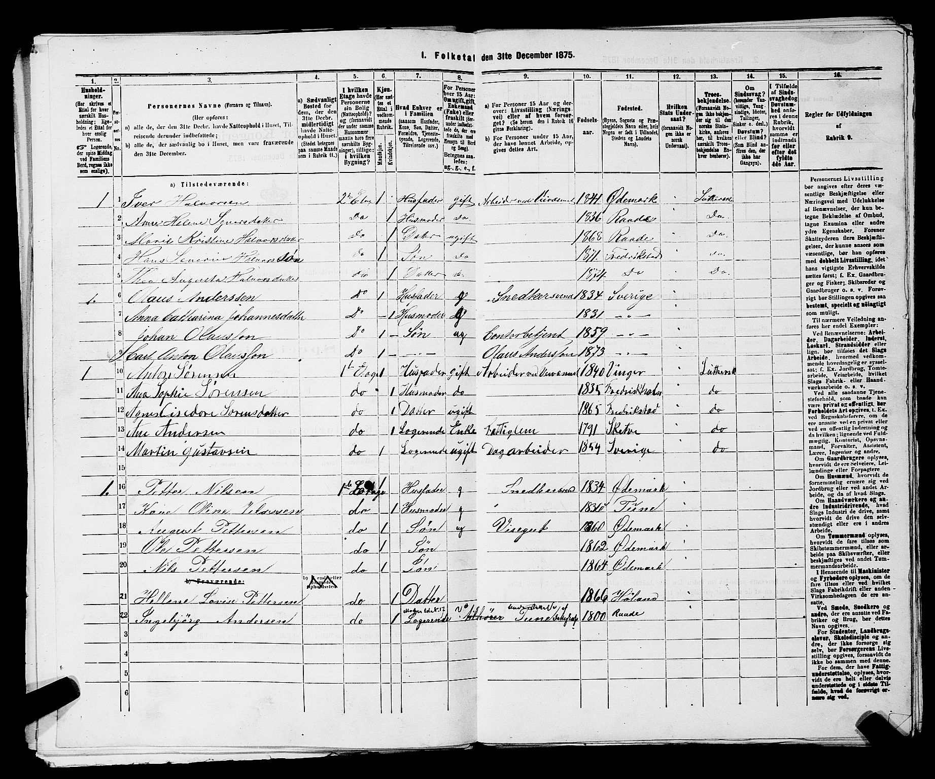 RA, 1875 census for 0103B Fredrikstad/Fredrikstad, 1875, p. 955