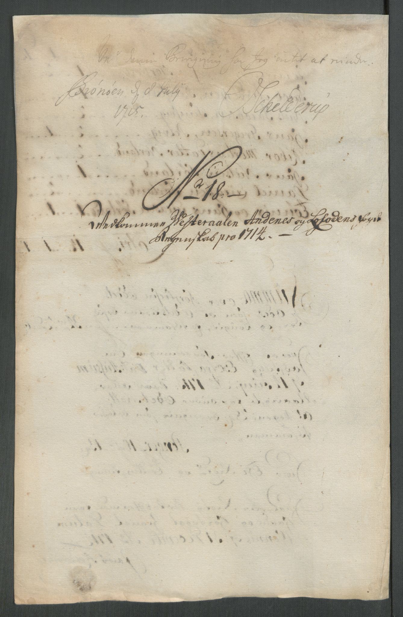 Rentekammeret inntil 1814, Reviderte regnskaper, Fogderegnskap, AV/RA-EA-4092/R67/L4680: Fogderegnskap Vesterålen, Andenes og Lofoten, 1714, p. 123