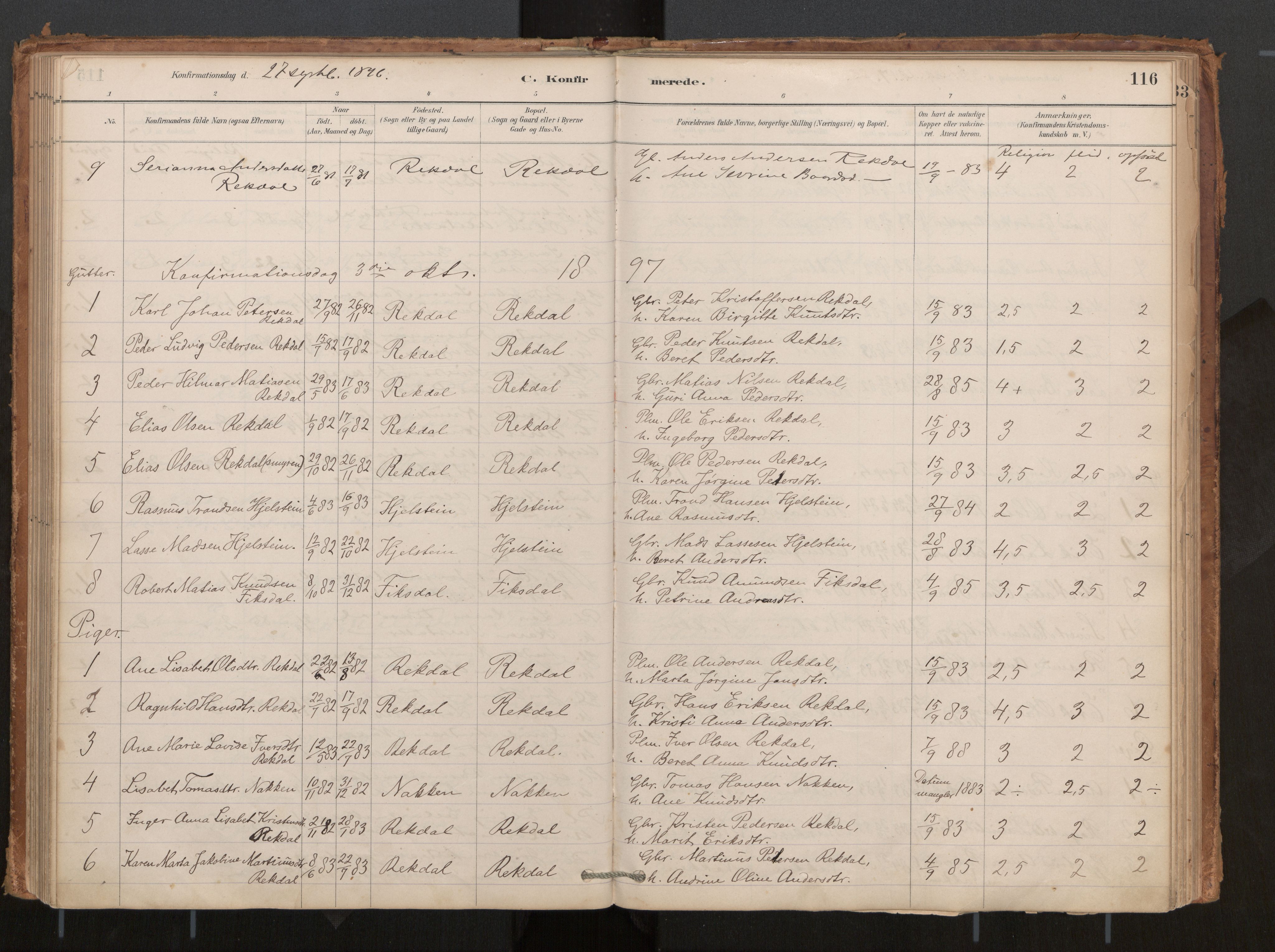 Ministerialprotokoller, klokkerbøker og fødselsregistre - Møre og Romsdal, AV/SAT-A-1454/540/L0540a: Parish register (official) no. 540A02, 1884-1908, p. 116