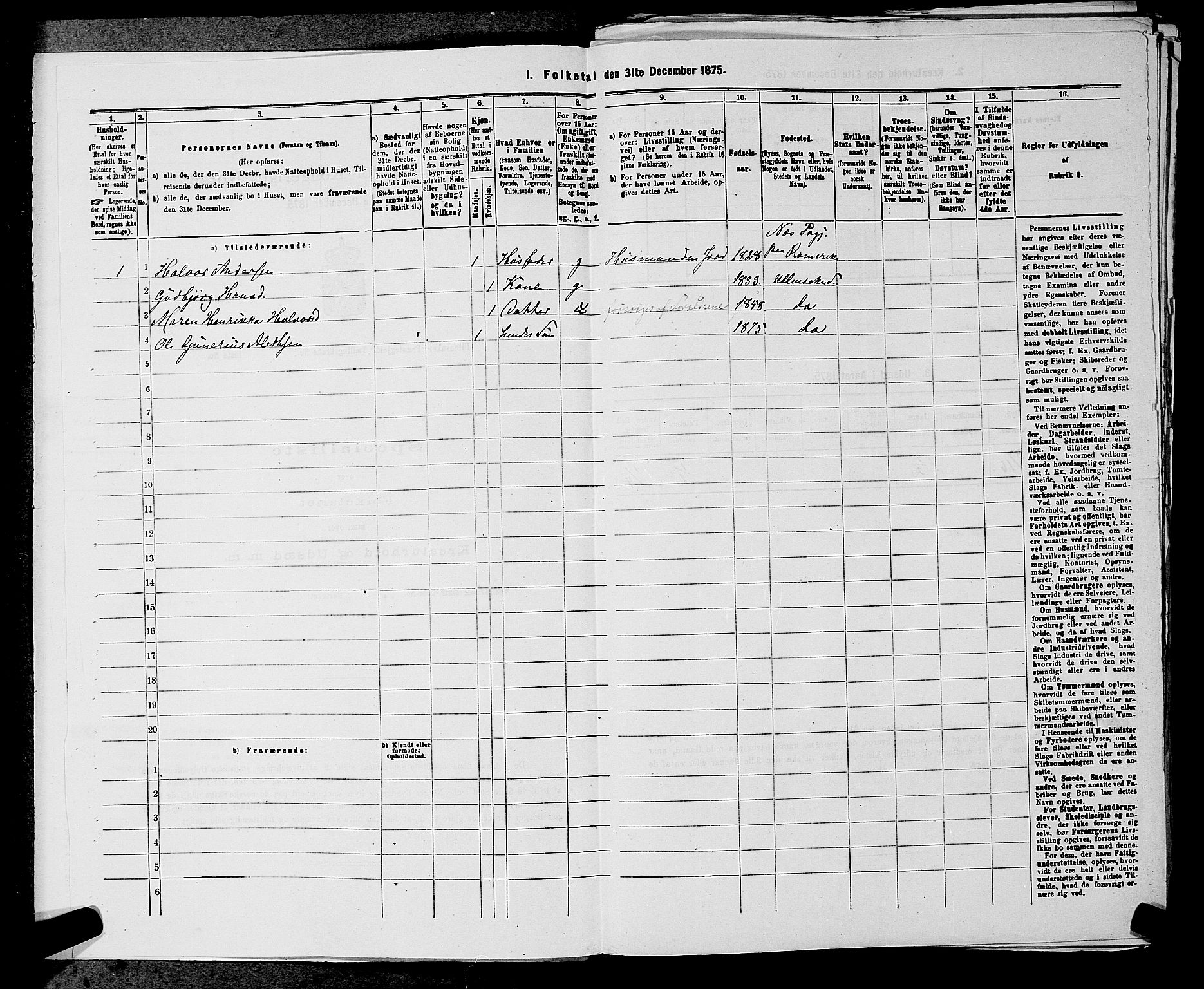RA, 1875 census for 0235P Ullensaker, 1875, p. 927