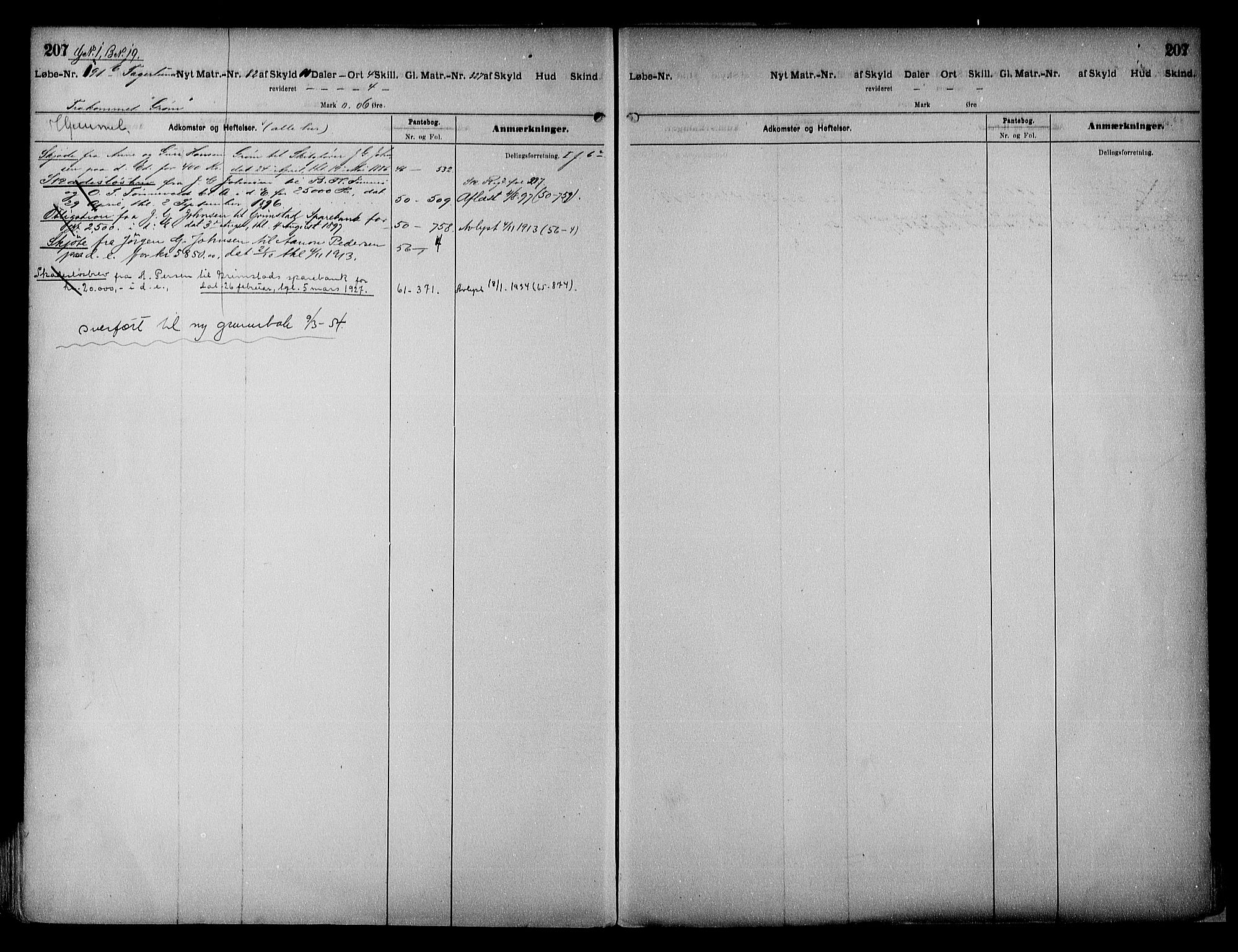 Vestre Nedenes/Sand sorenskriveri, SAK/1221-0010/G/Ga/L0017: Mortgage register no. 13a, 1872-1956, p. 207