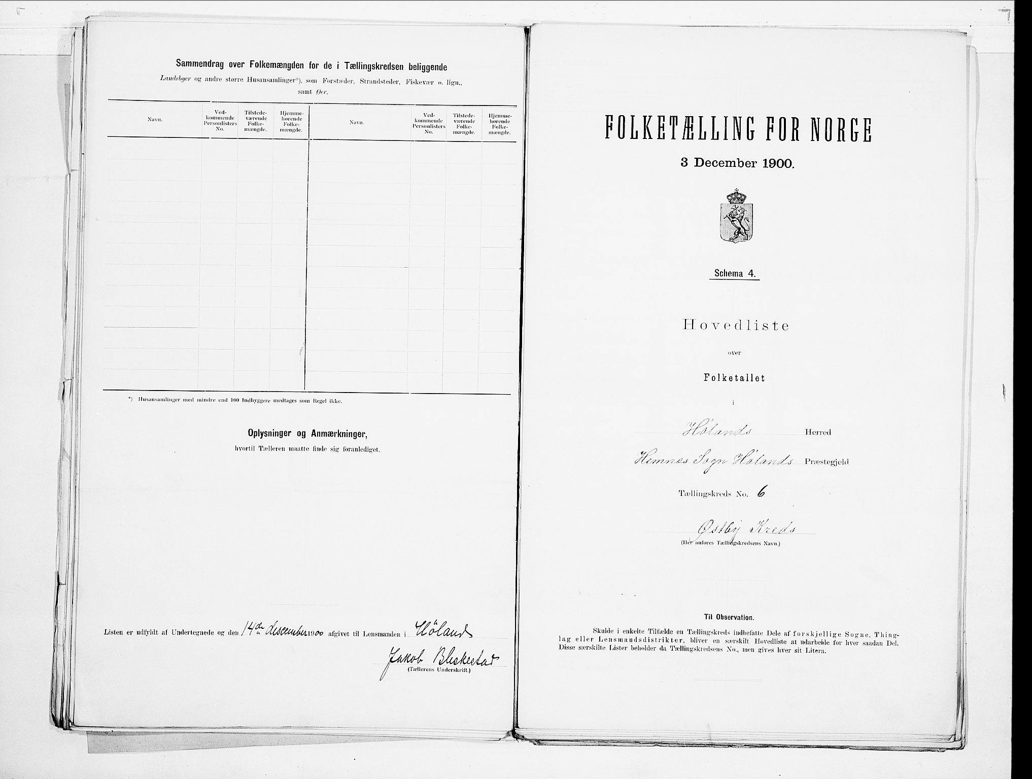 SAO, 1900 census for Høland, 1900, p. 18