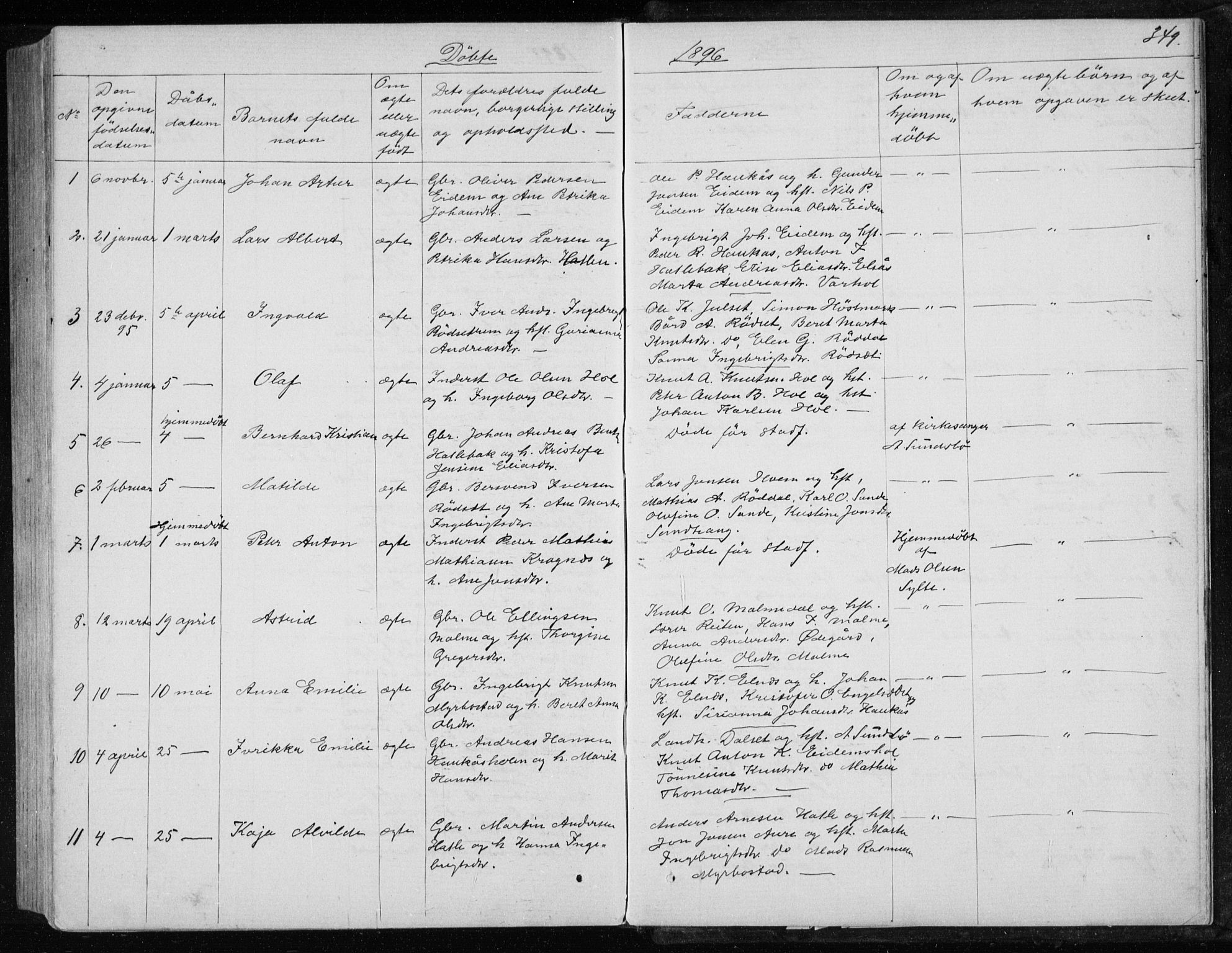 Ministerialprotokoller, klokkerbøker og fødselsregistre - Møre og Romsdal, SAT/A-1454/565/L0754: Parish register (copy) no. 565C03, 1870-1896, p. 349
