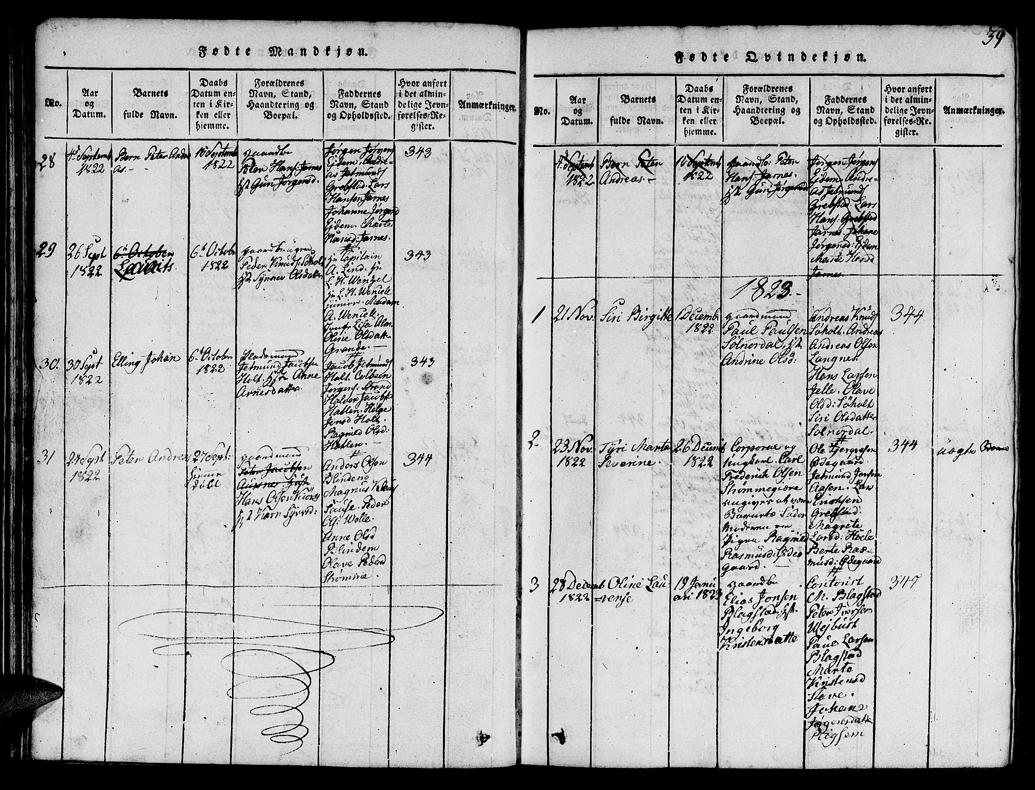 Ministerialprotokoller, klokkerbøker og fødselsregistre - Møre og Romsdal, AV/SAT-A-1454/522/L0322: Parish register (copy) no. 522C01, 1816-1830, p. 39