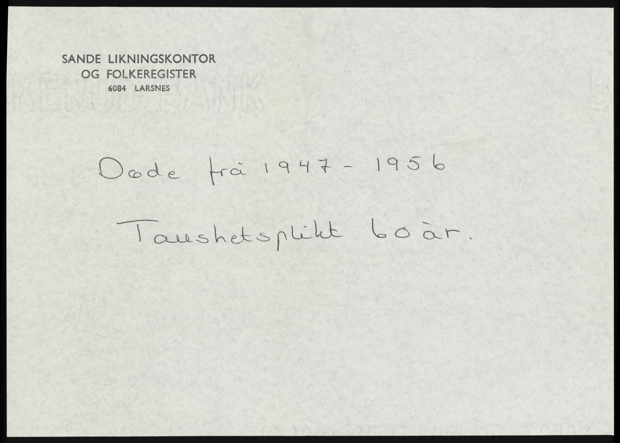 Sande folkeregister (Møre og Romsdal), AV/SAT-A-5930/F/Fa/L0003: Døde, 1947-1956, p. 3