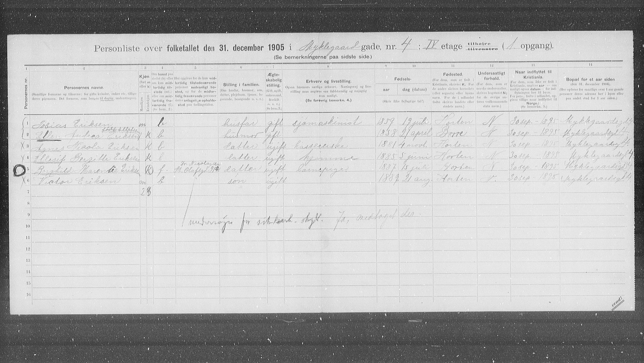 OBA, Municipal Census 1905 for Kristiania, 1905, p. 35878