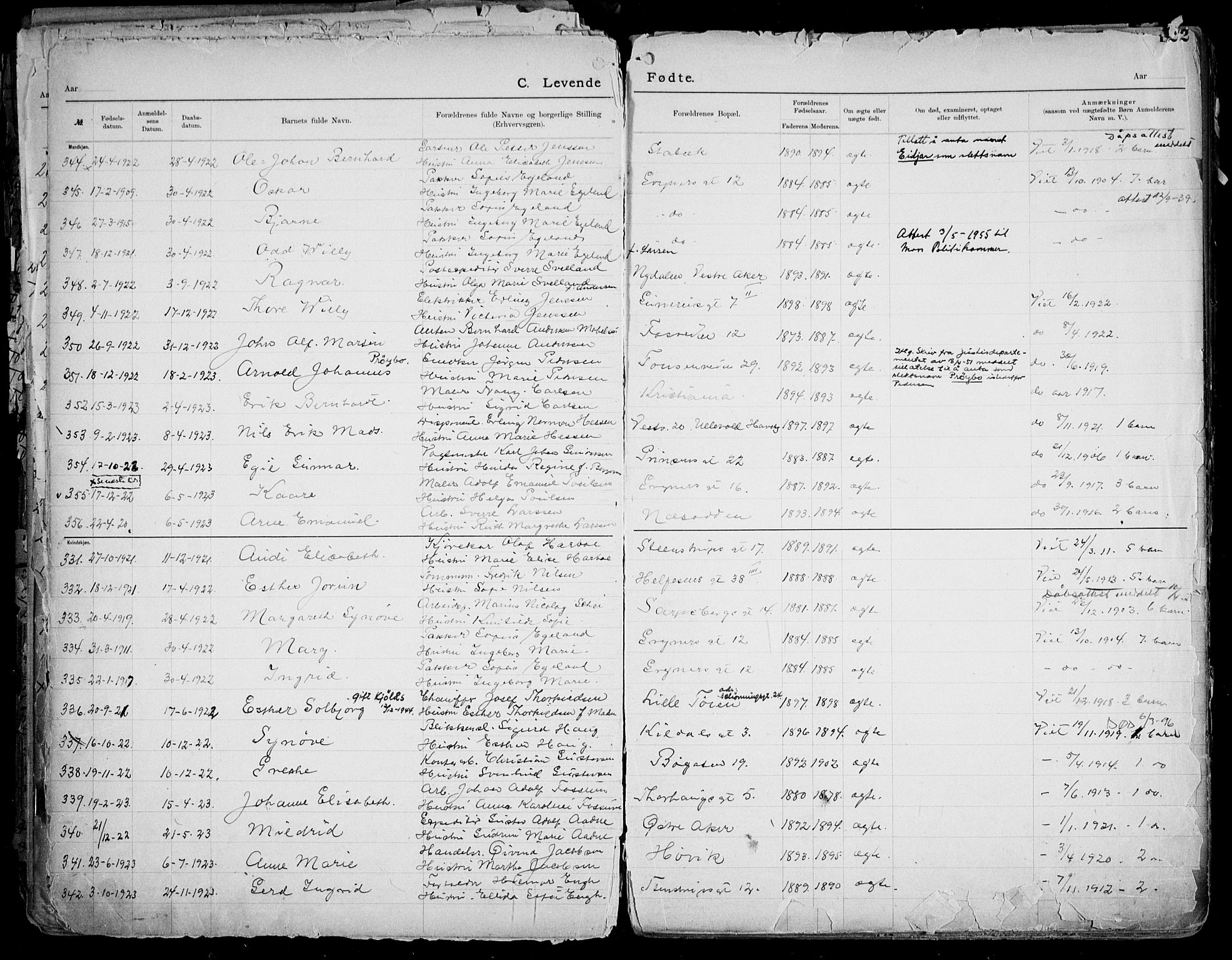 Første Metodistkirke Oslo -  menighetsprotokoller, SAO/PAO-0067/F/L0004: Dissenter register no. 4, 1892-1927, p. 122