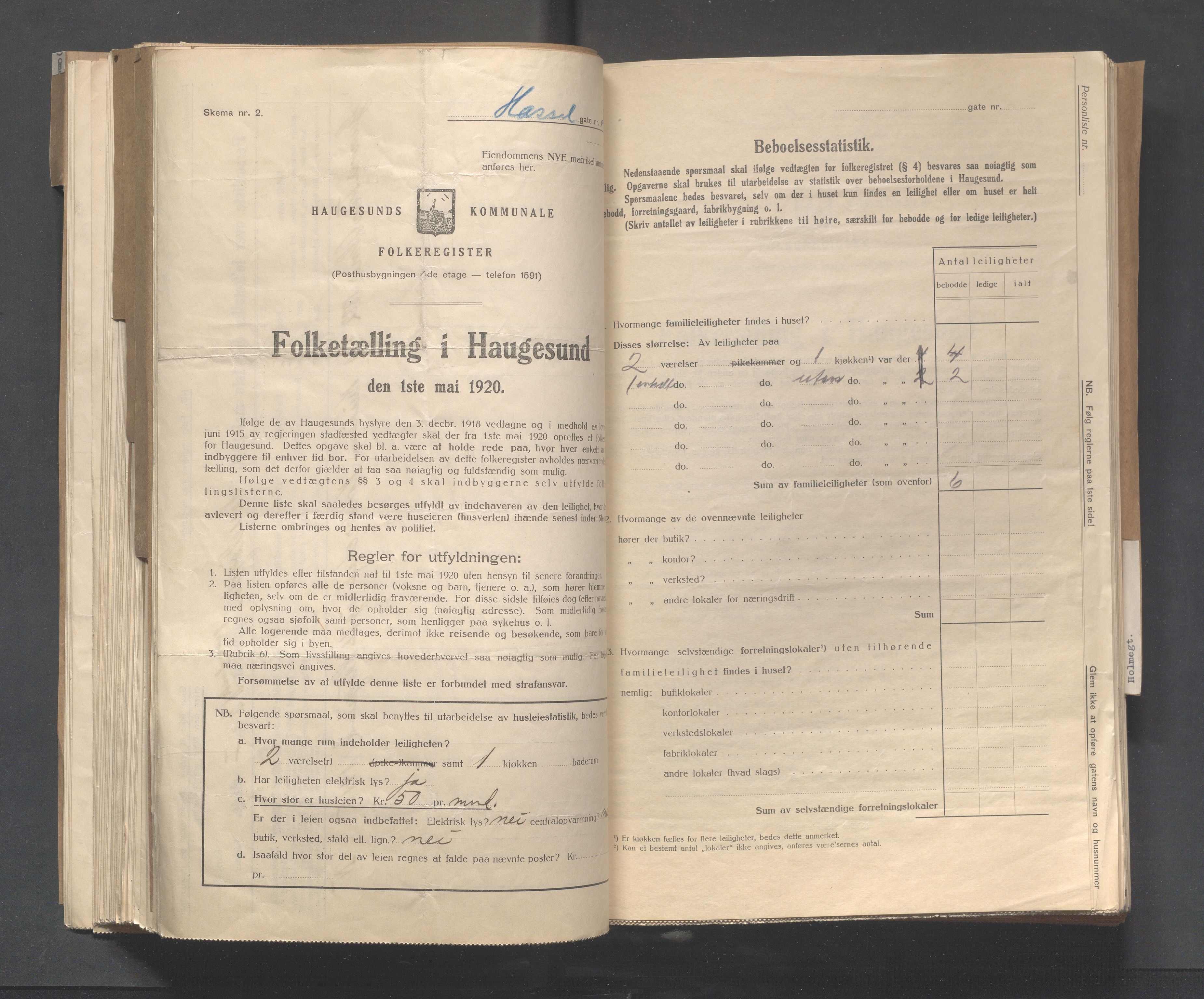 IKAR, Local census 1.5.1920 for Haugesund, 1920, p. 5730