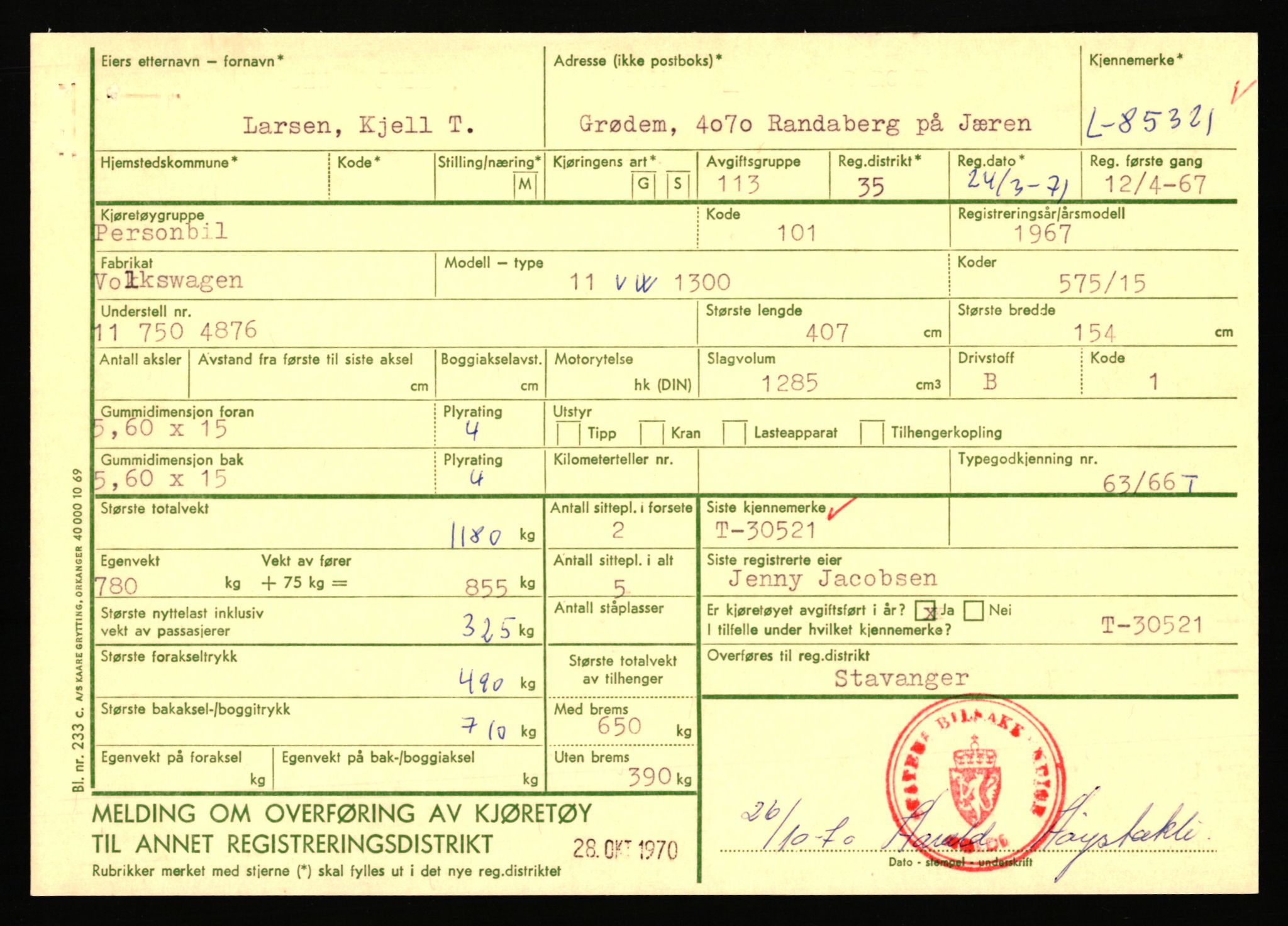 Stavanger trafikkstasjon, AV/SAST-A-101942/0/F/L0073: L-84100 - L-86499, 1930-1971, p. 1215