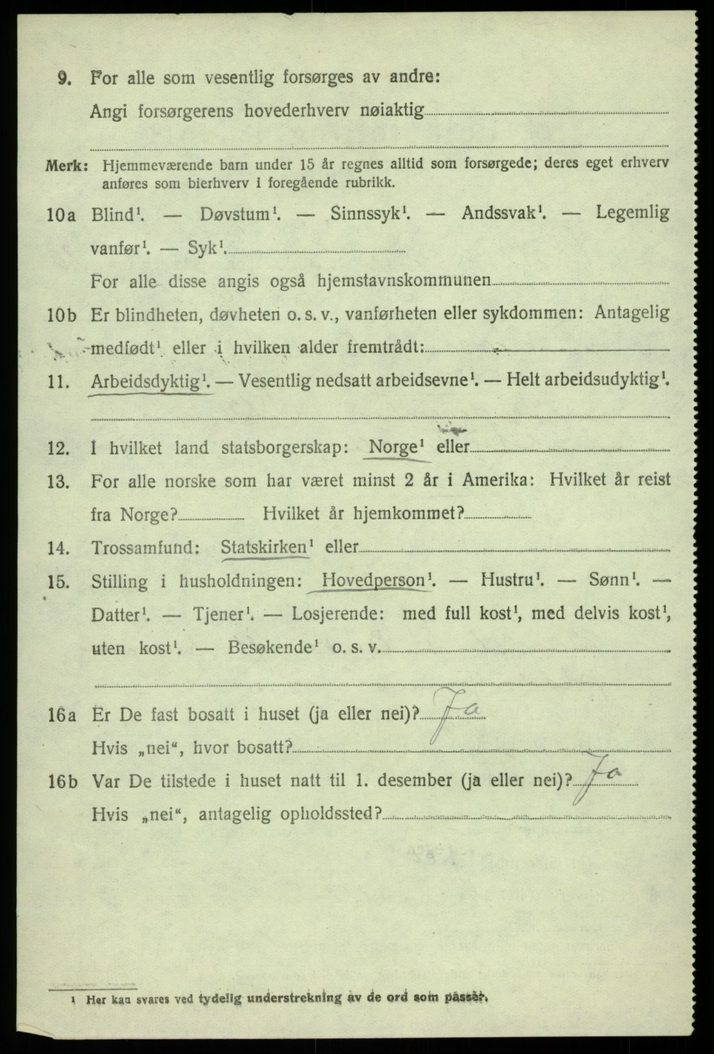 SAB, 1920 census for Austevoll, 1920, p. 6029