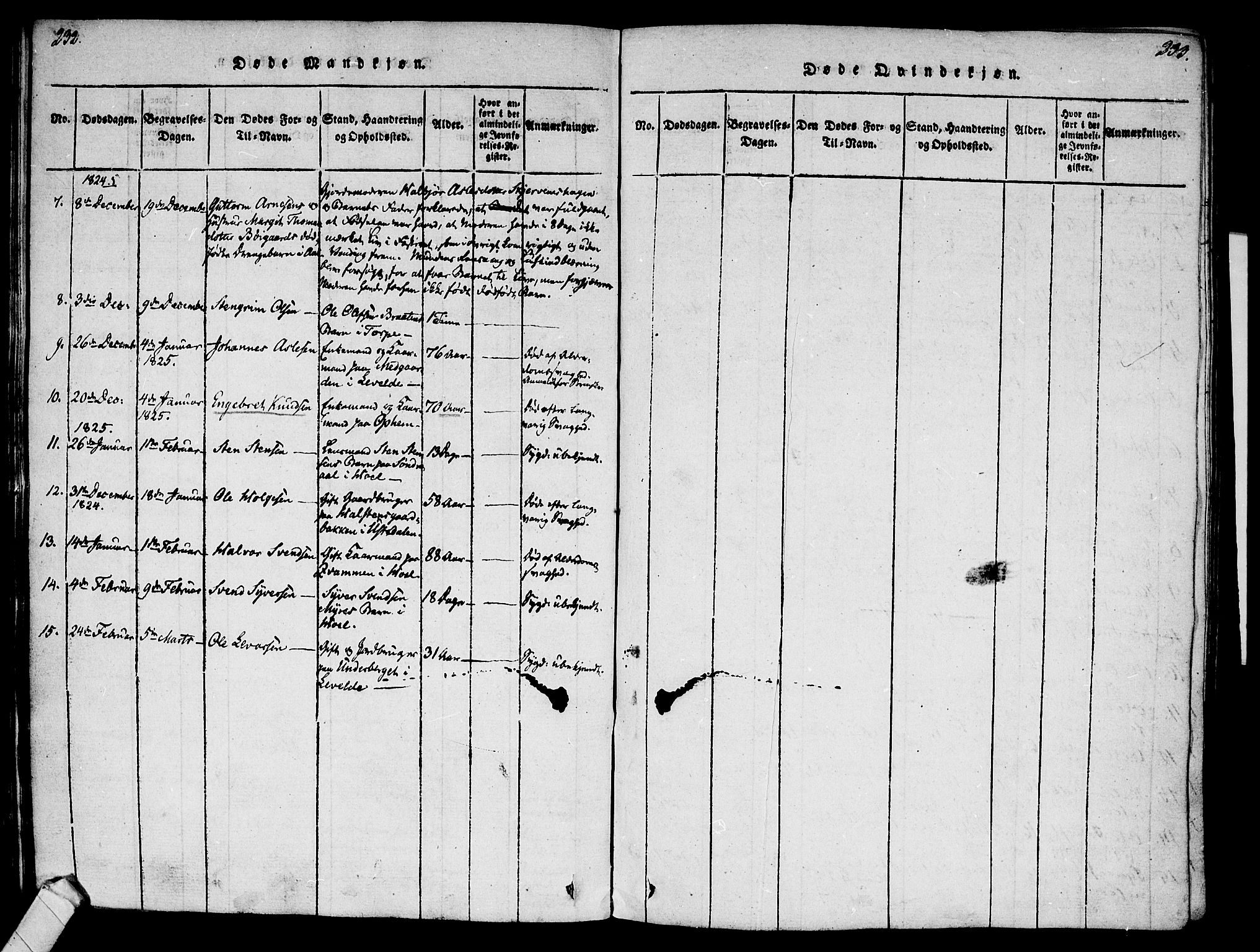 Ål kirkebøker, SAKO/A-249/F/Fa/L0004: Parish register (official) no. I 4, 1815-1825, p. 232-233