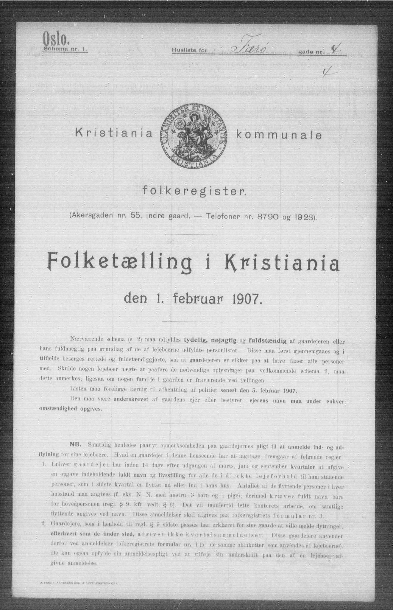 OBA, Municipal Census 1907 for Kristiania, 1907, p. 14473