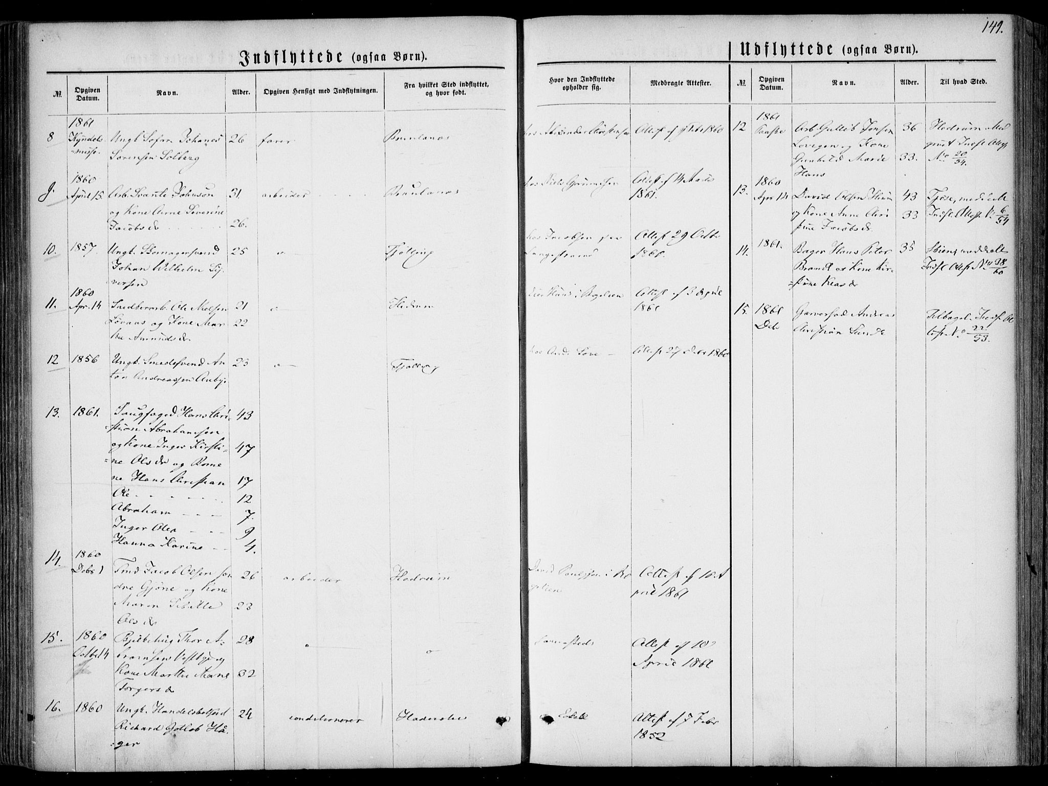 Larvik kirkebøker, AV/SAKO-A-352/F/Fa/L0005: Parish register (official) no. I 5, 1856-1870, p. 149