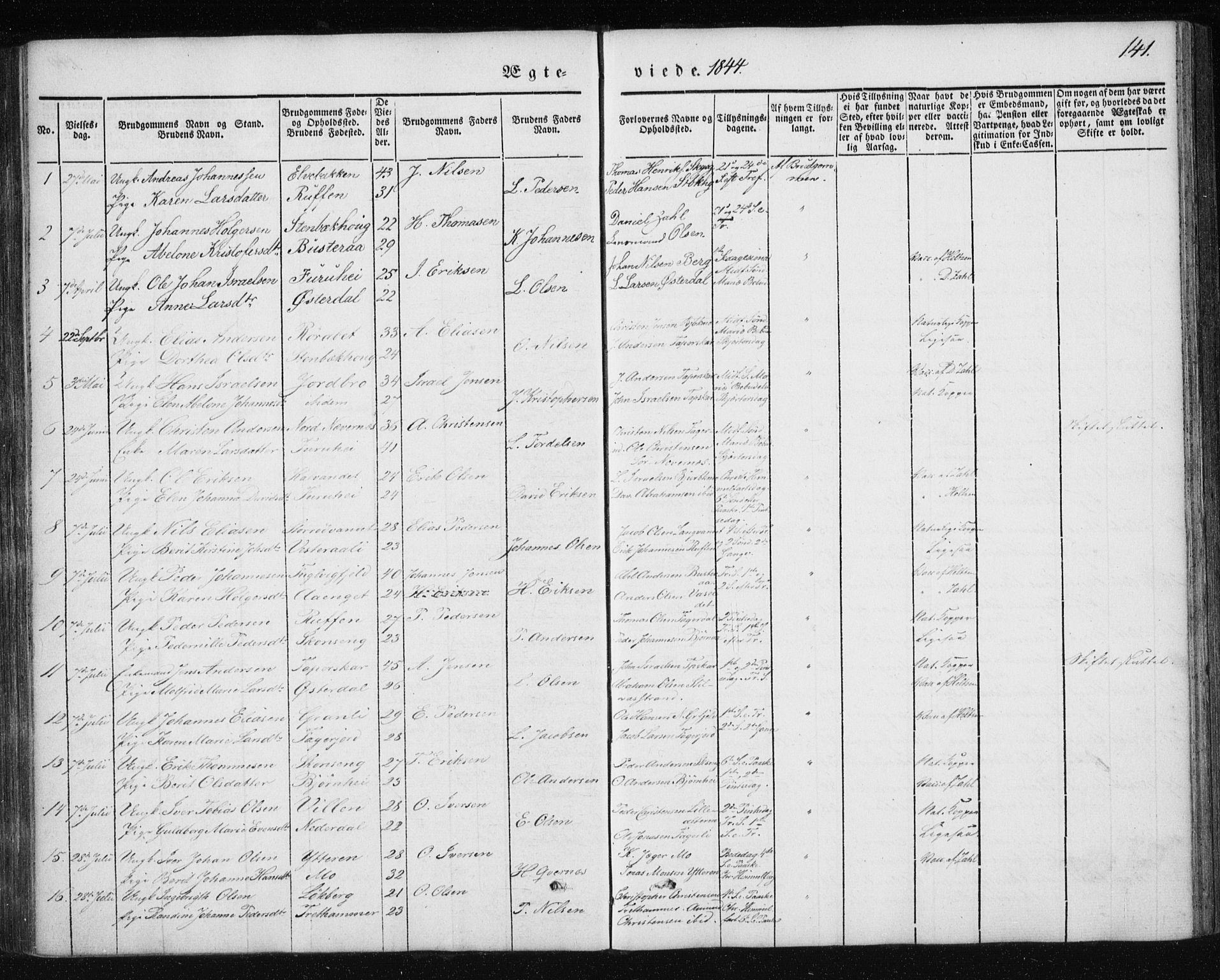 Ministerialprotokoller, klokkerbøker og fødselsregistre - Nordland, AV/SAT-A-1459/827/L0391: Parish register (official) no. 827A03, 1842-1852, p. 141