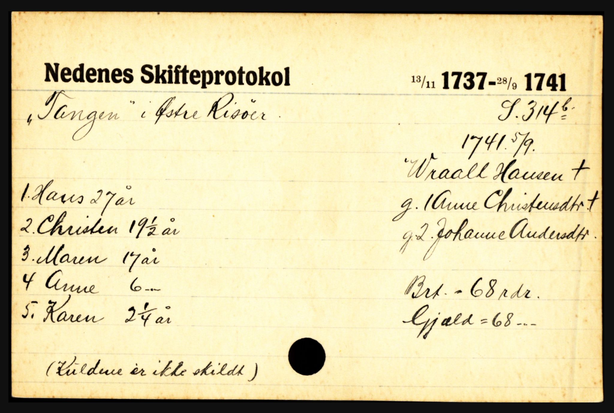 Nedenes sorenskriveri før 1824, AV/SAK-1221-0007/H, p. 29861