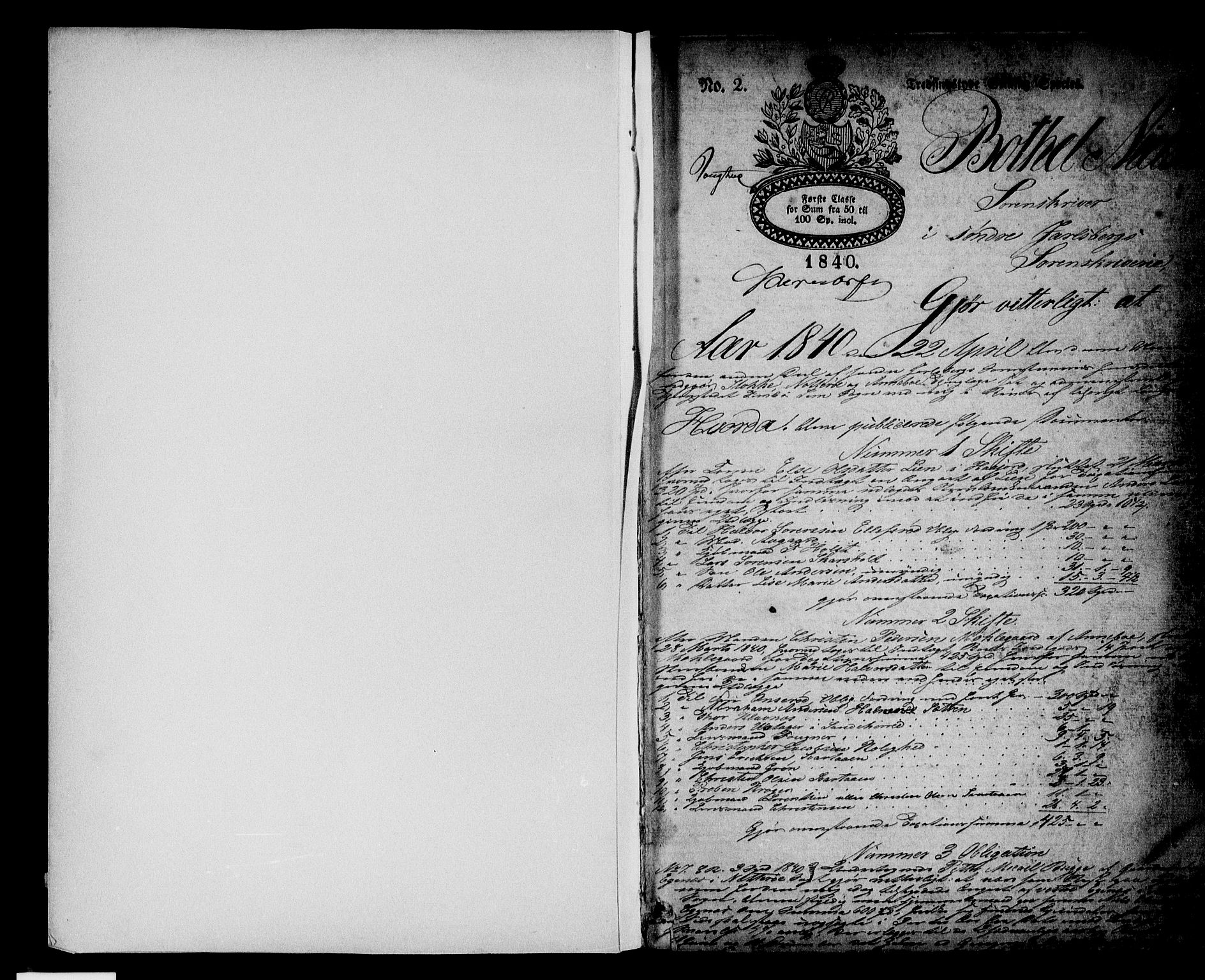 Søndre Jarlsberg sorenskriveri, SAKO/A-129/G/Ga/Gaa/L0014: Mortgage book no. I 14, 1840-1843, p. 1