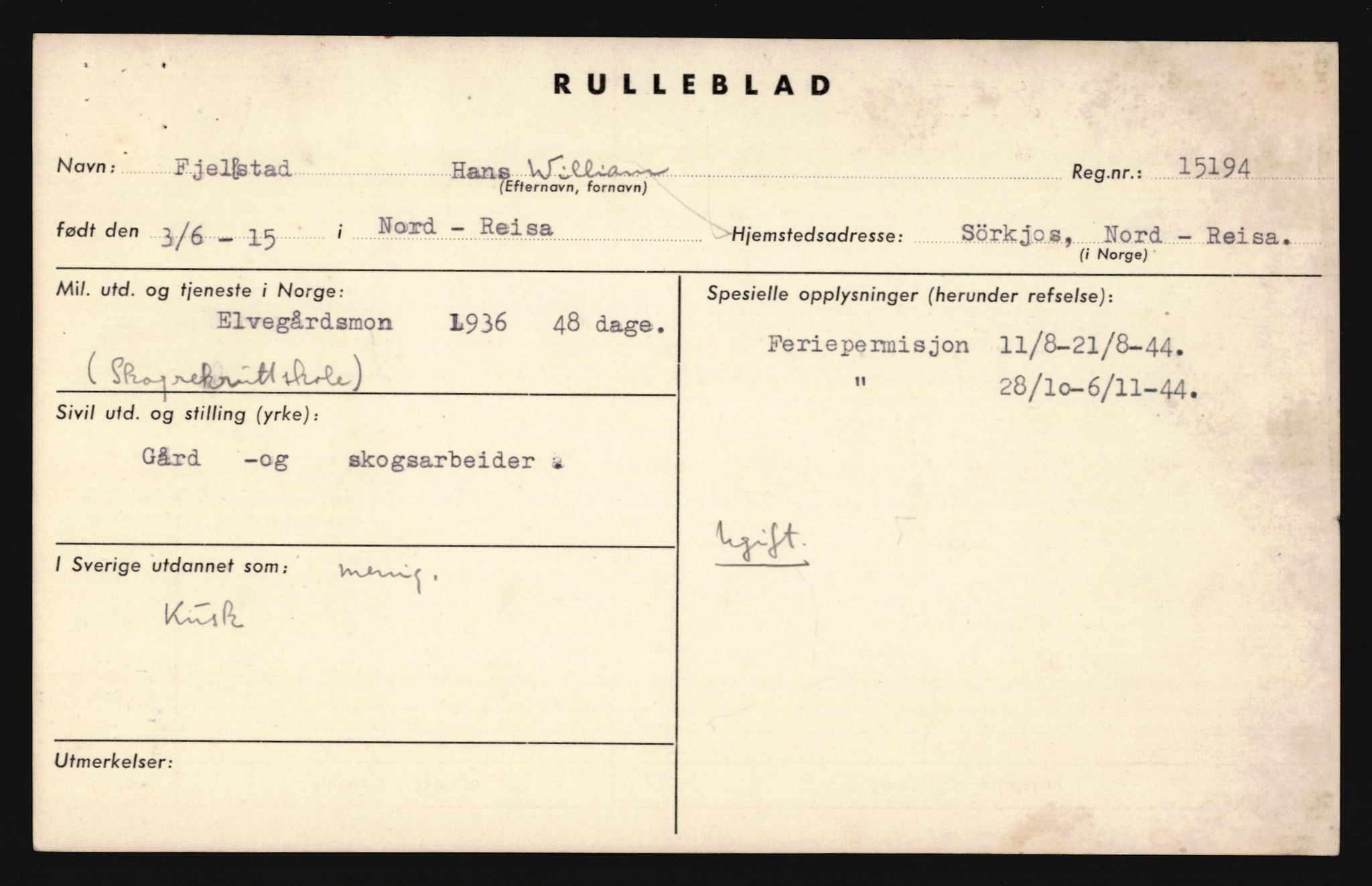 Forsvaret, Troms infanteriregiment nr. 16, AV/RA-RAFA-3146/P/Pa/L0020: Rulleblad for regimentets menige mannskaper, årsklasse 1936, 1936, p. 245