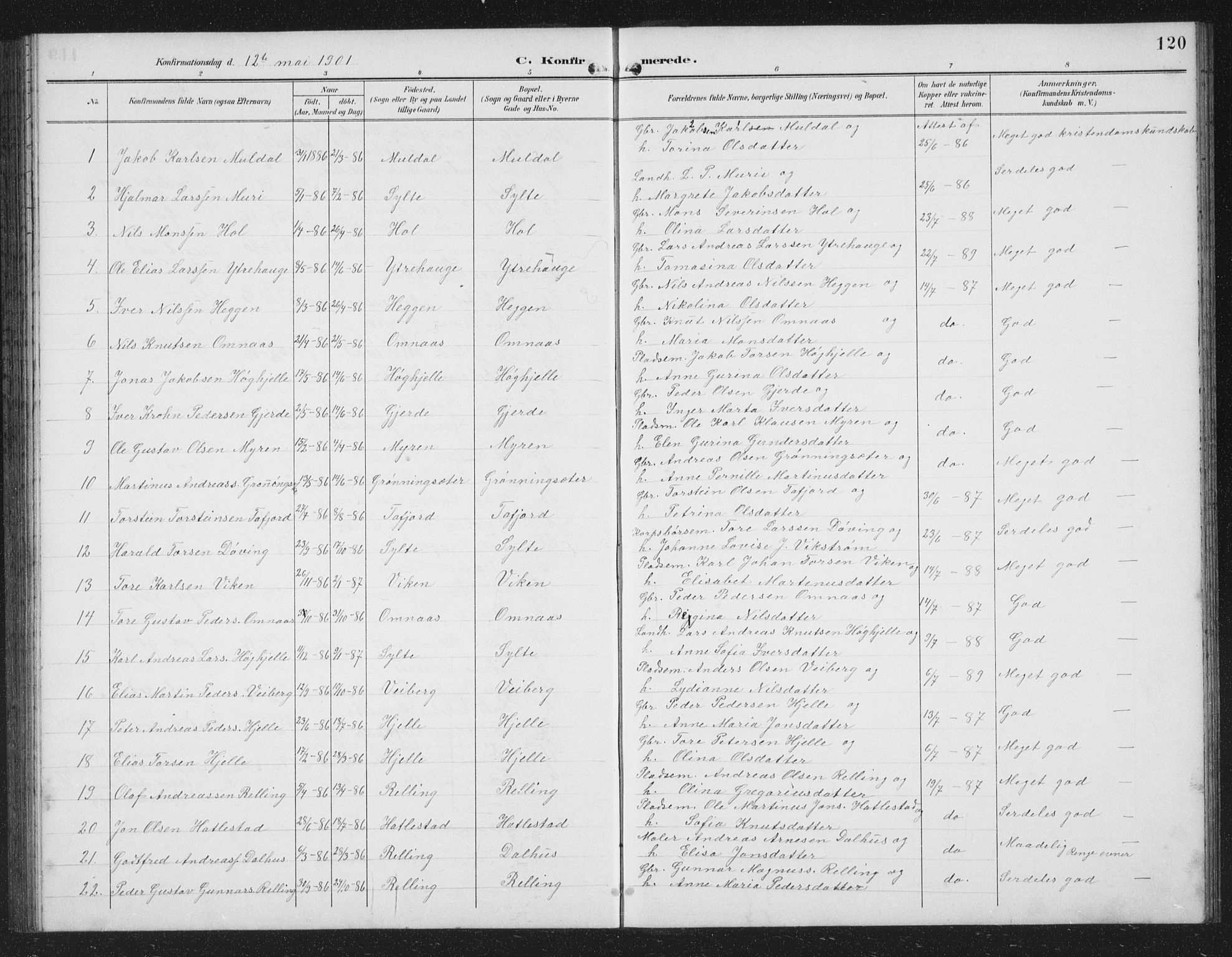 Ministerialprotokoller, klokkerbøker og fødselsregistre - Møre og Romsdal, SAT/A-1454/519/L0264: Parish register (copy) no. 519C05, 1892-1910, p. 120