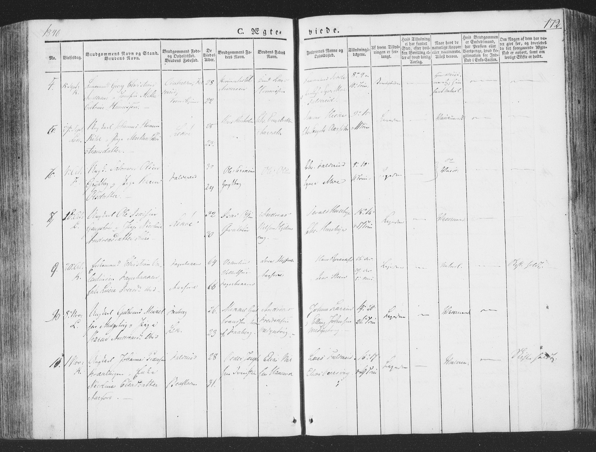 Ministerialprotokoller, klokkerbøker og fødselsregistre - Nord-Trøndelag, SAT/A-1458/780/L0639: Parish register (official) no. 780A04, 1830-1844, p. 172