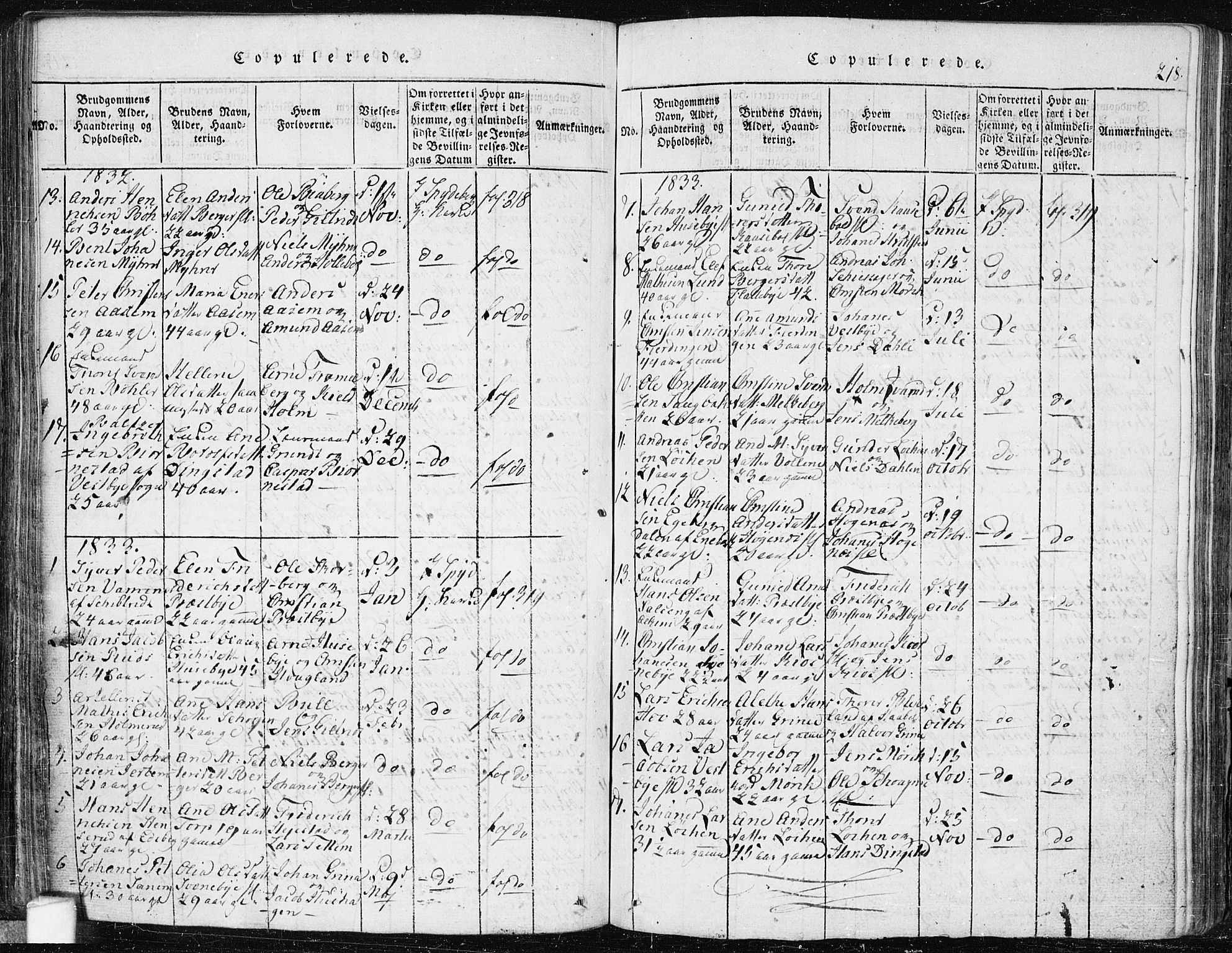 Spydeberg prestekontor Kirkebøker, SAO/A-10924/F/Fa/L0004: Parish register (official) no. I 4, 1814-1841, p. 218