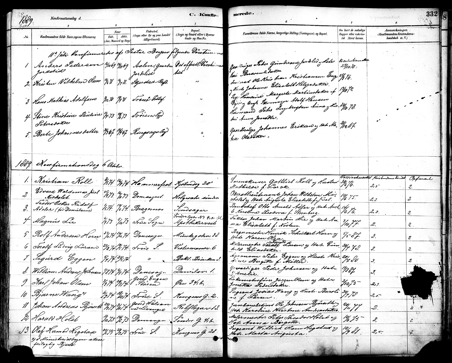 Ministerialprotokoller, klokkerbøker og fødselsregistre - Sør-Trøndelag, SAT/A-1456/601/L0057: Parish register (official) no. 601A25, 1877-1891, p. 332